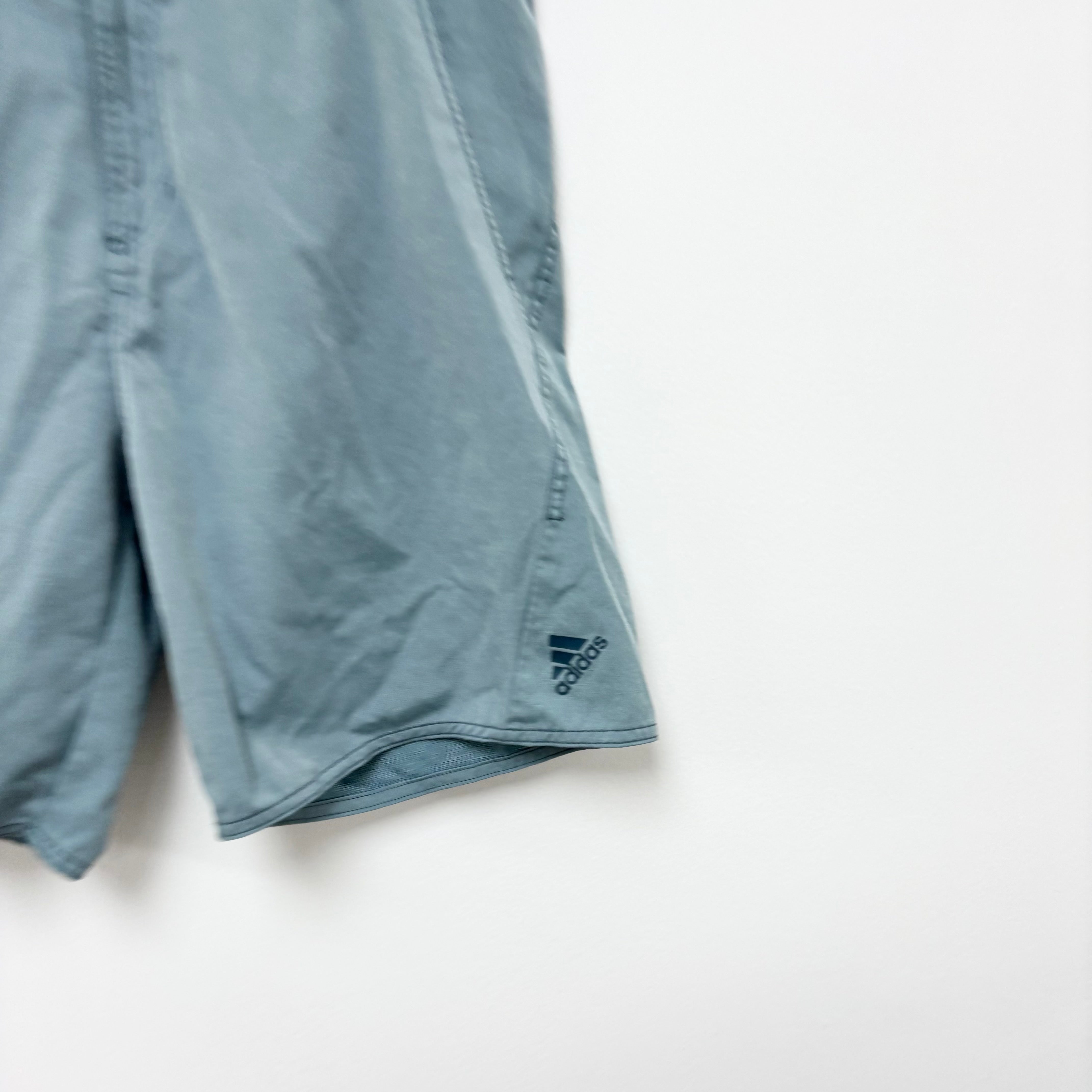 Adidas Shorts Mens W34 Blue Sports Running Gym Athletic Pockets (E)
