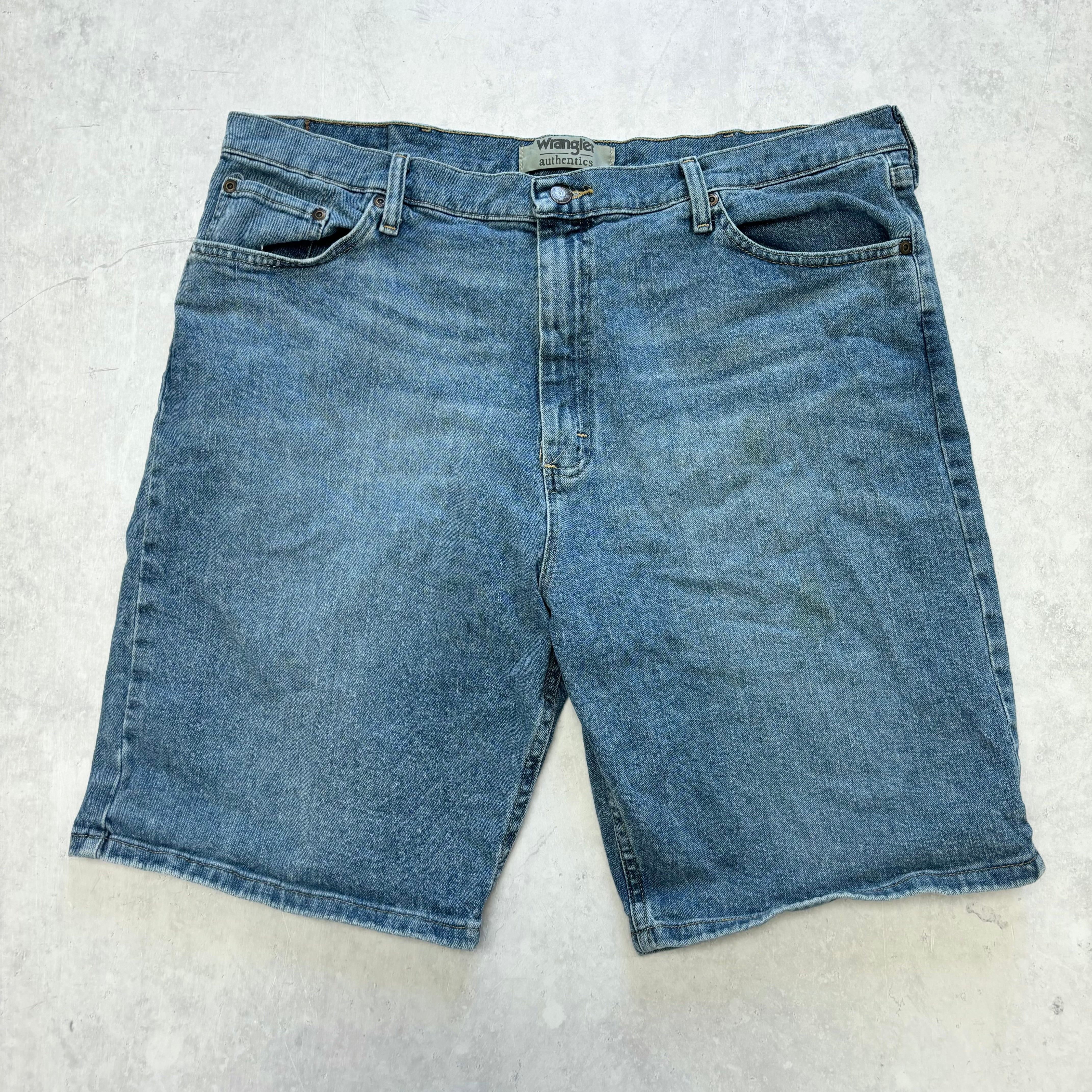 Vintage Wrangler Jorts W40 Mens Denim Shorts Mid Blue Baggy Relaxed Fit