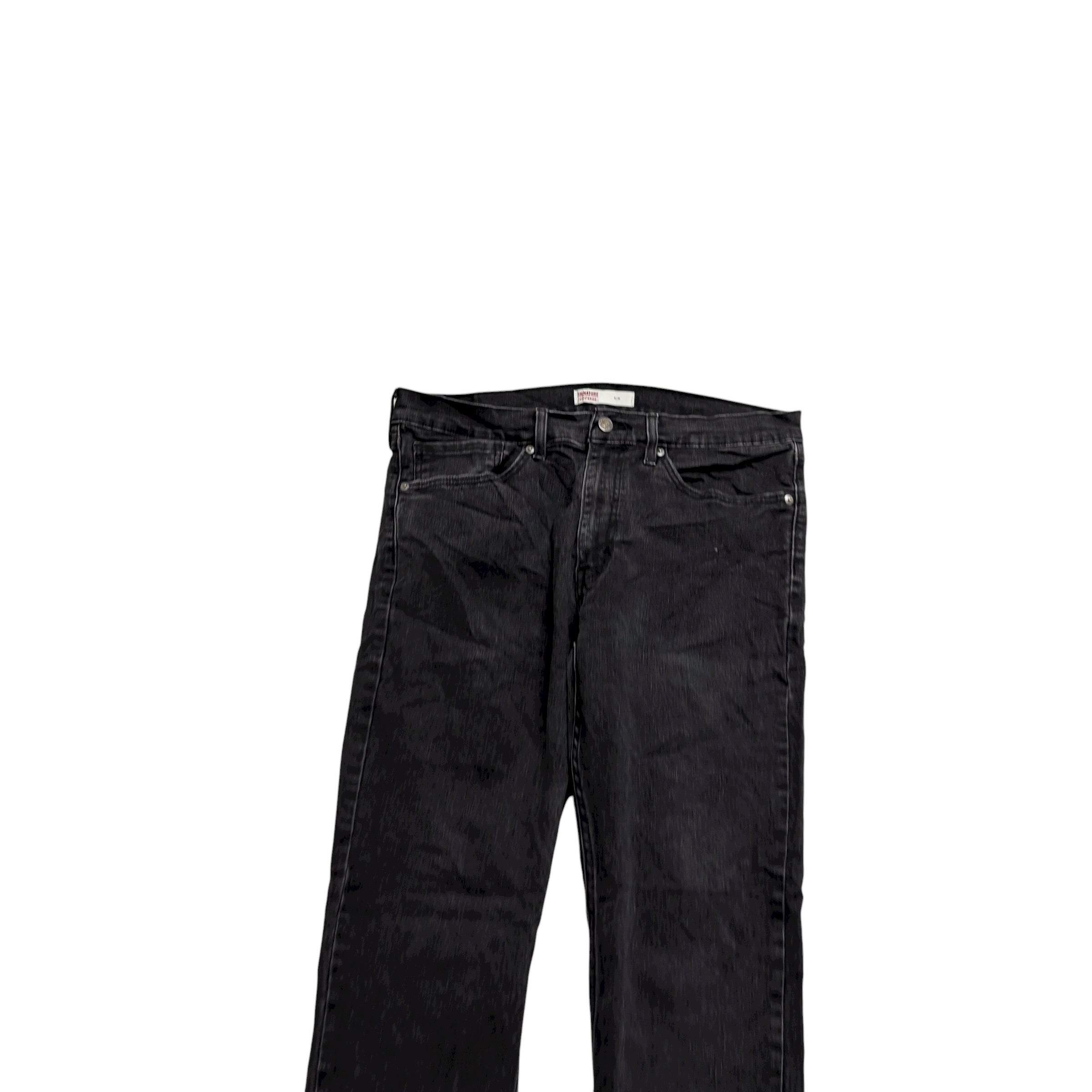 Levis Signature Jeans W34 L32 Mens Black Slim Fit Stretch Denim