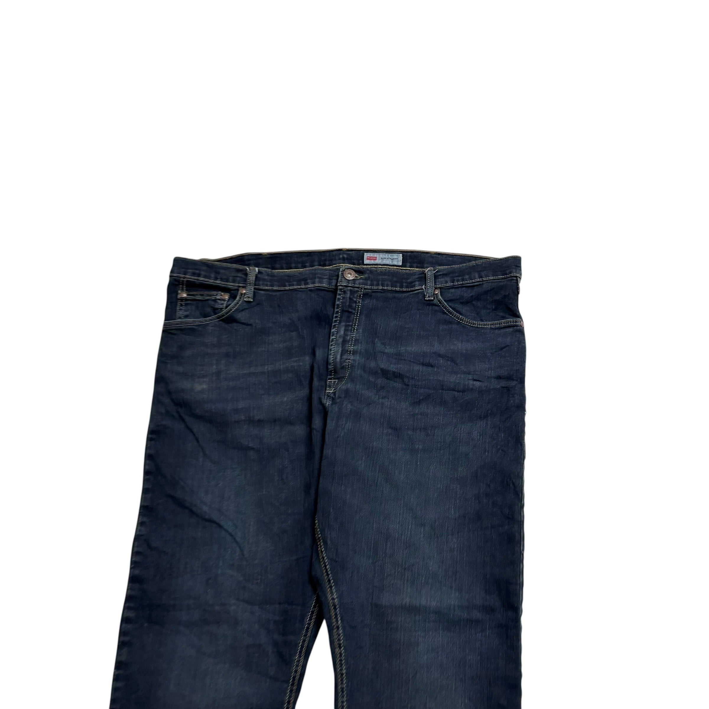 Wrangler Jeans W42 L31 Mens Dark Blue Slim Straight Fit Stretch Denim