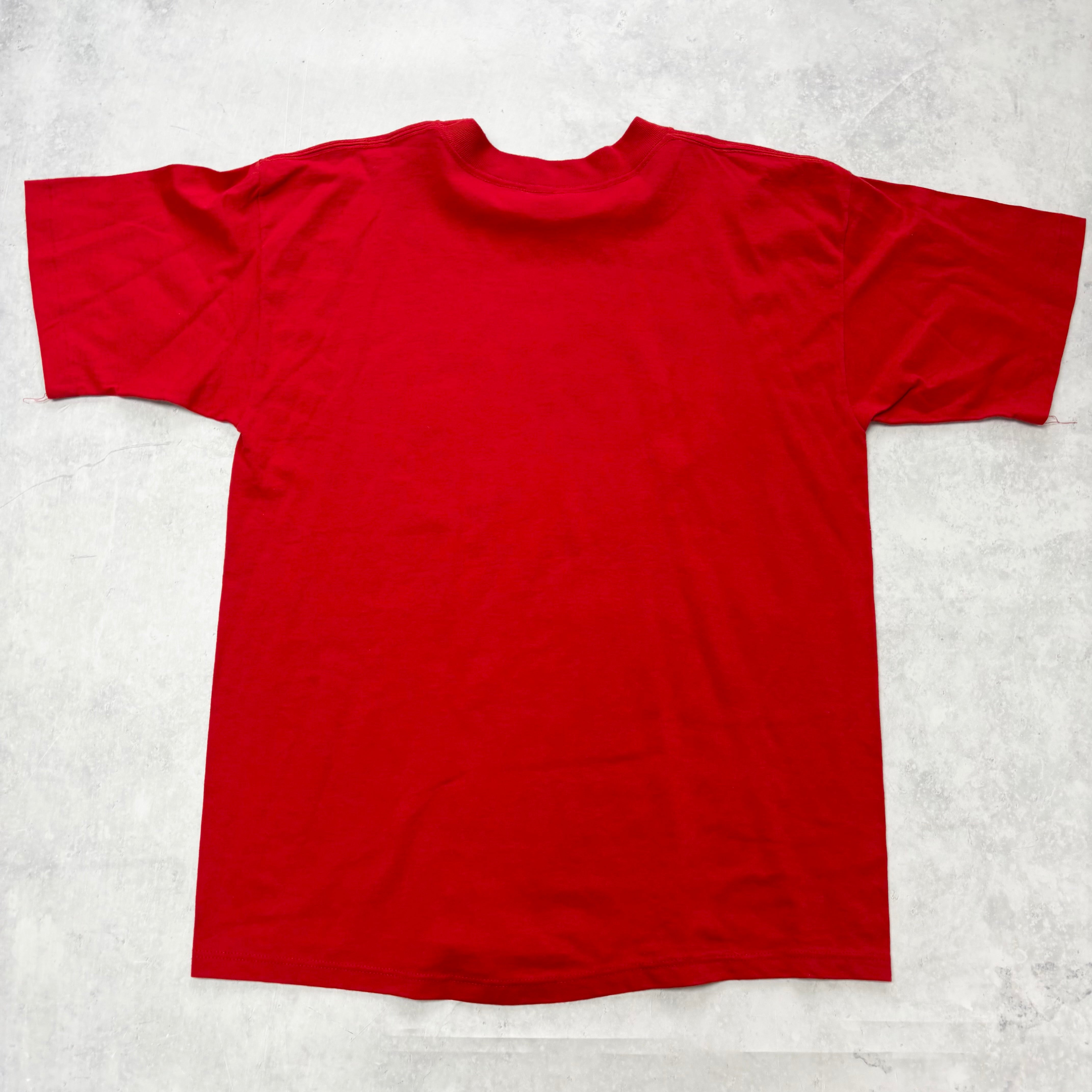 Vintage T Shirt Mens Large Red Single Stitch Graphic Print 90s Tourist (E)