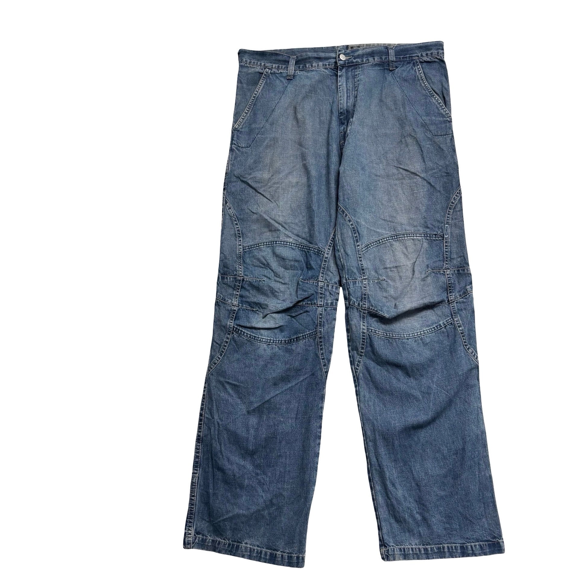 Diesel Baggy Jeans W36 L34 Mens Mid Blue Relaxed Fit Vintage Y2K Denim (E)