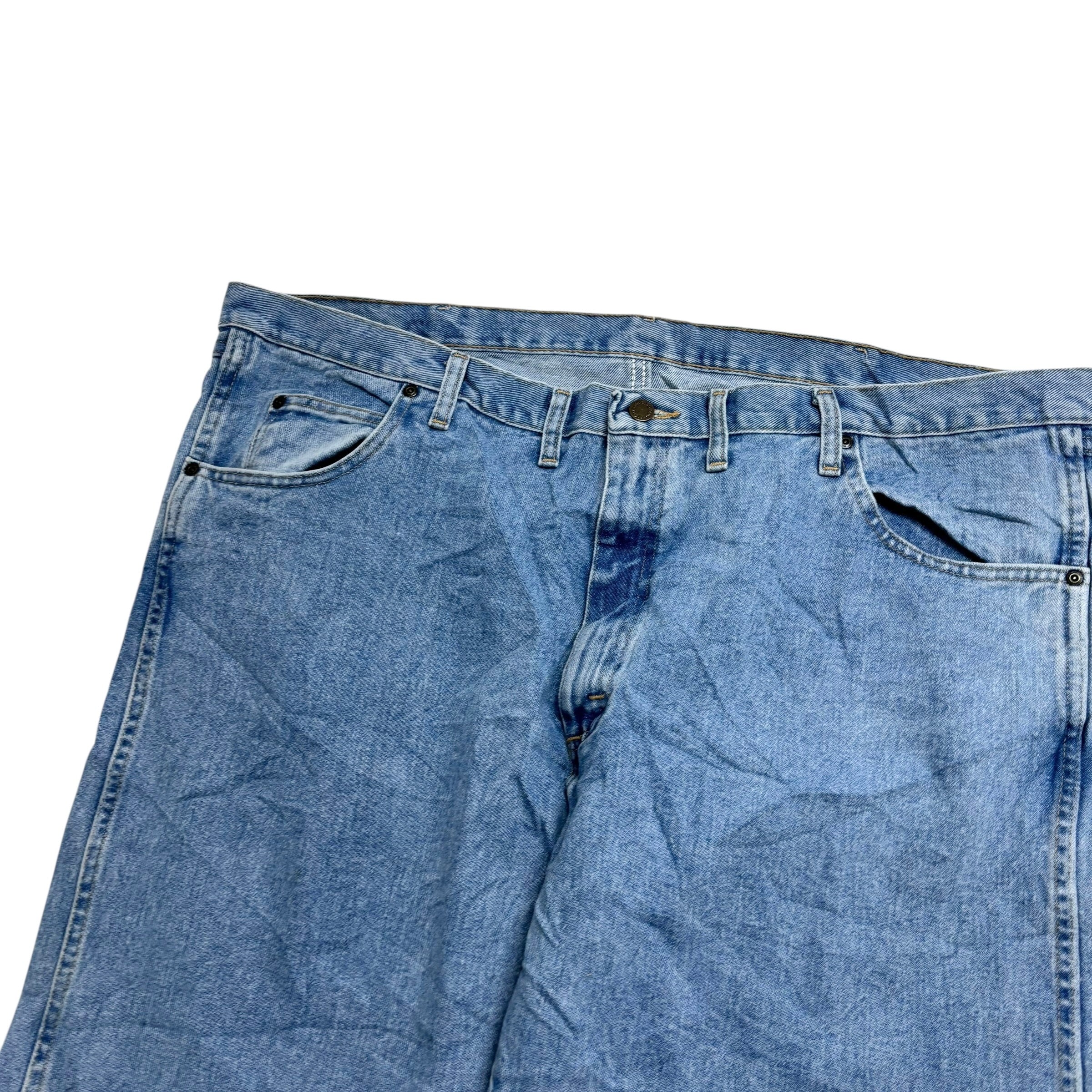 Wrangler Jeans W46 L32 Mens Light Blue Relaxed Straight Fit Vintage Denim (E)