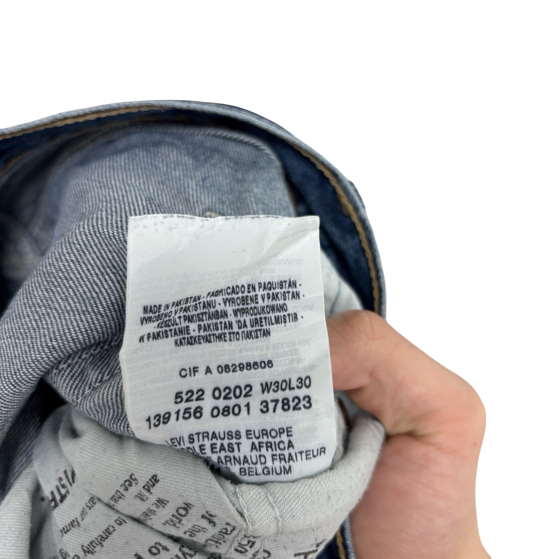 Levis 522 Jeans W29 L30 Mens Mid Blue Regular Tapered Fit Vintage Denim (E)