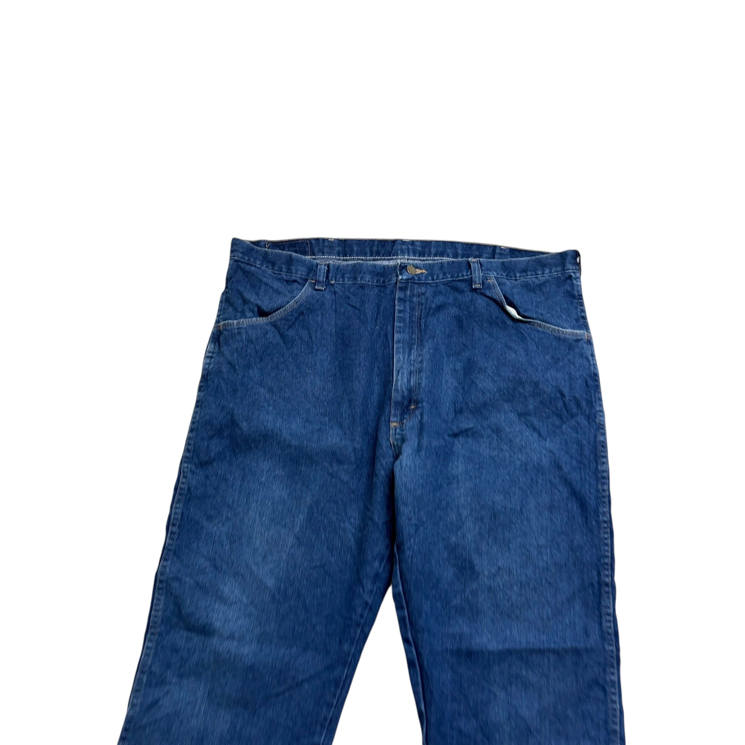 Wrangler Jeans W42 L30 Mens Dark Blue Regular Straight Fit Vintage Denim (E)