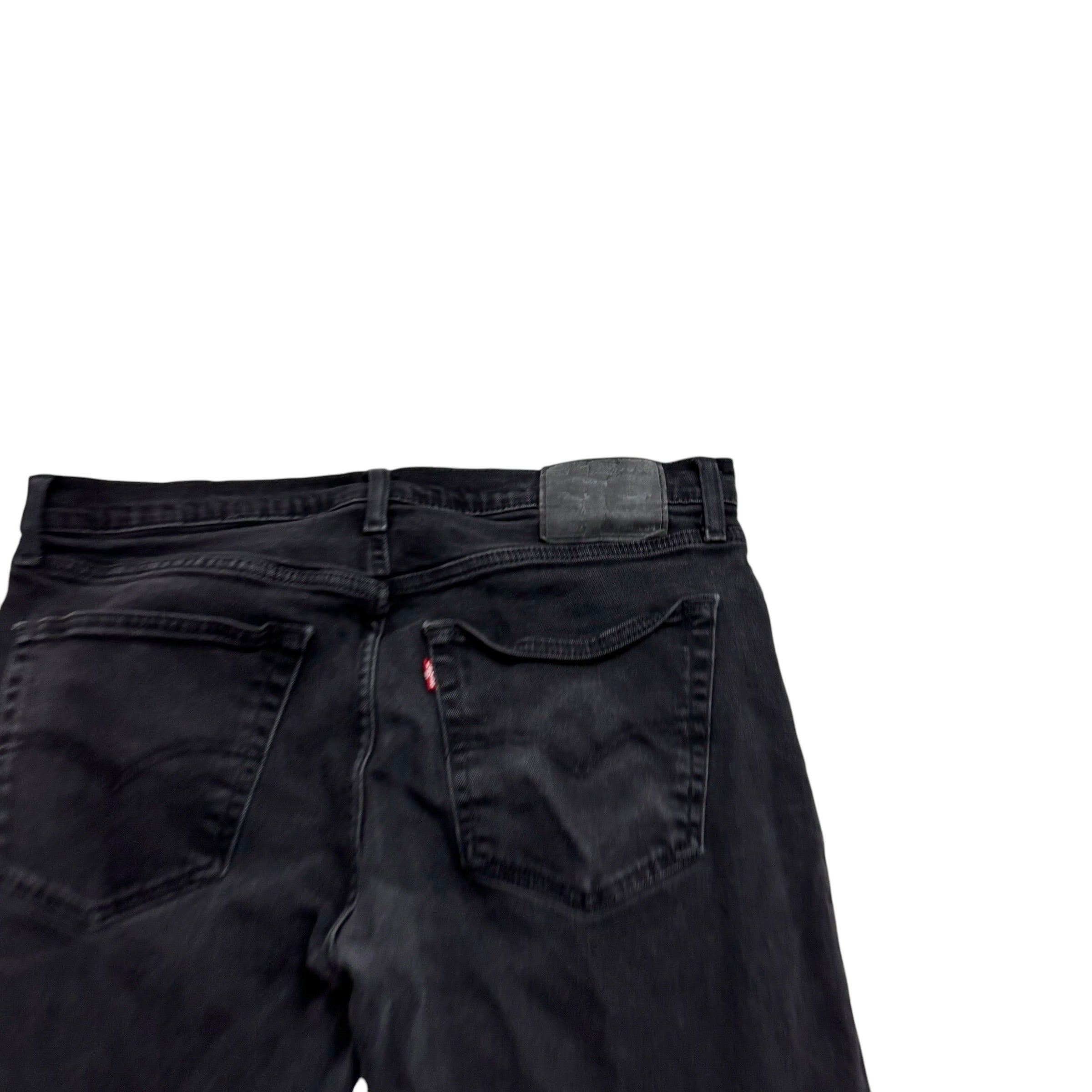 Levis 502 Jeans W36 L31 Mens Black Regular Tapered Fit Stretch Denim