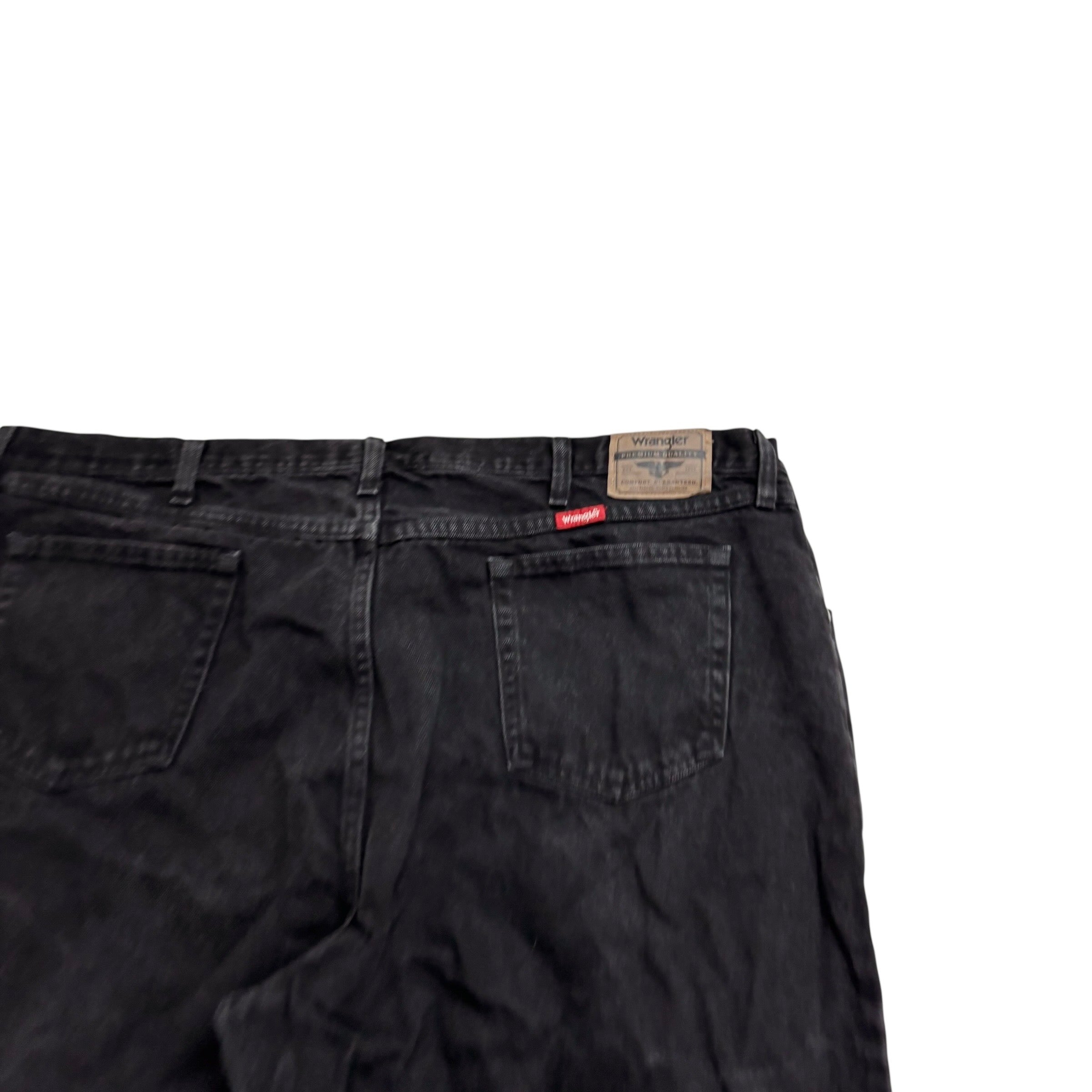 Wrangler Jeans W46 L30 Mens Black Baggy Relaxed Straight Fit Denim (E)