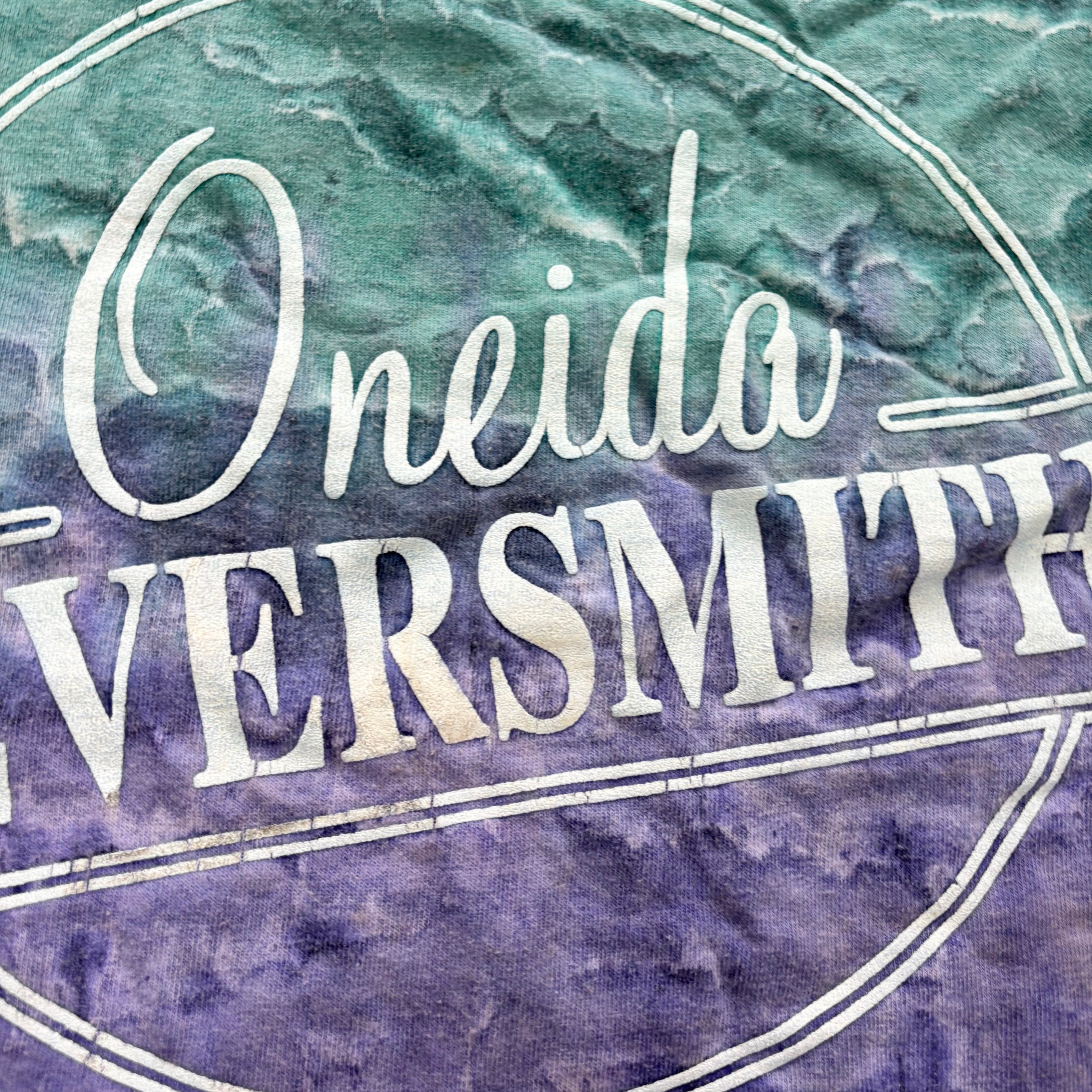 Vintage T Shirt Mens Medium Purple Tie Die Single Stitch Graphic Print 90s USA