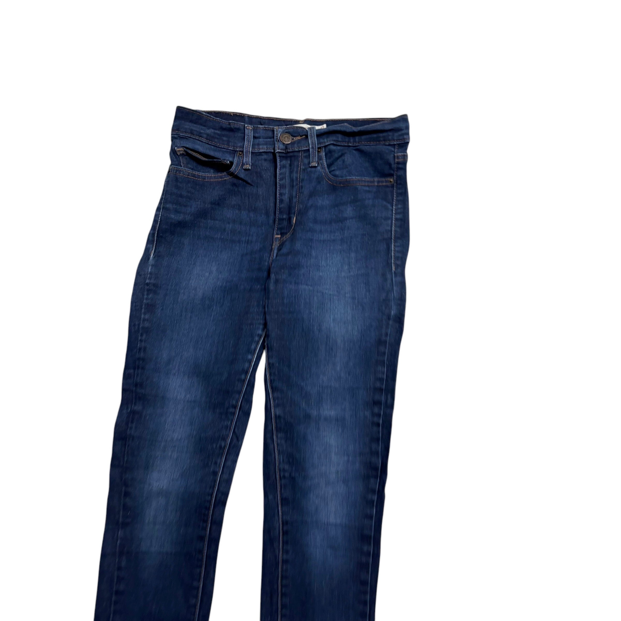 Levis Jeans W26 L27 Womens Dark Blue Slimming Skinny Fit Stretch Denim (G)