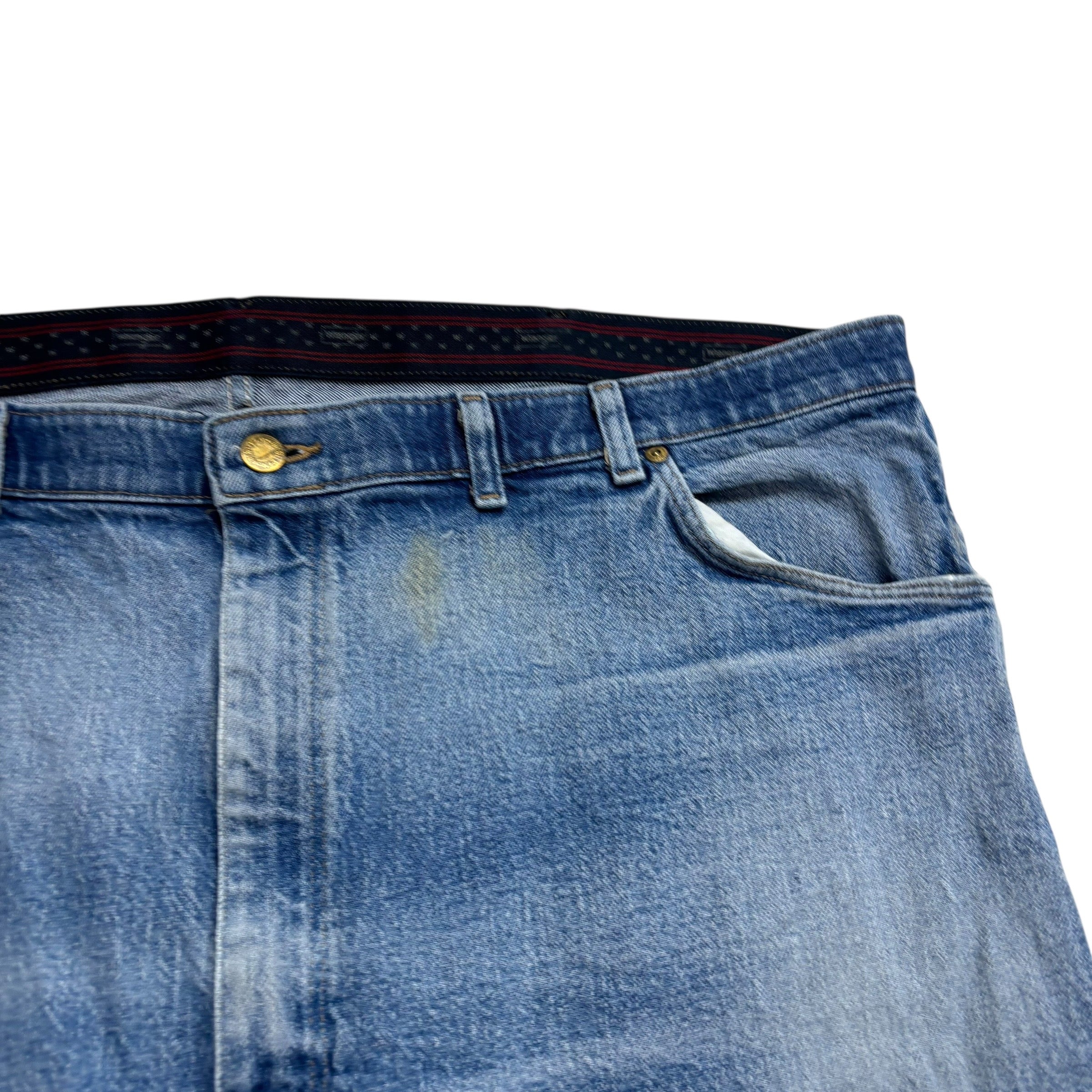 Wrangler Jeans W46 L30 Mens Mid Blue Regular Straight Fit Stretch Denim (F)