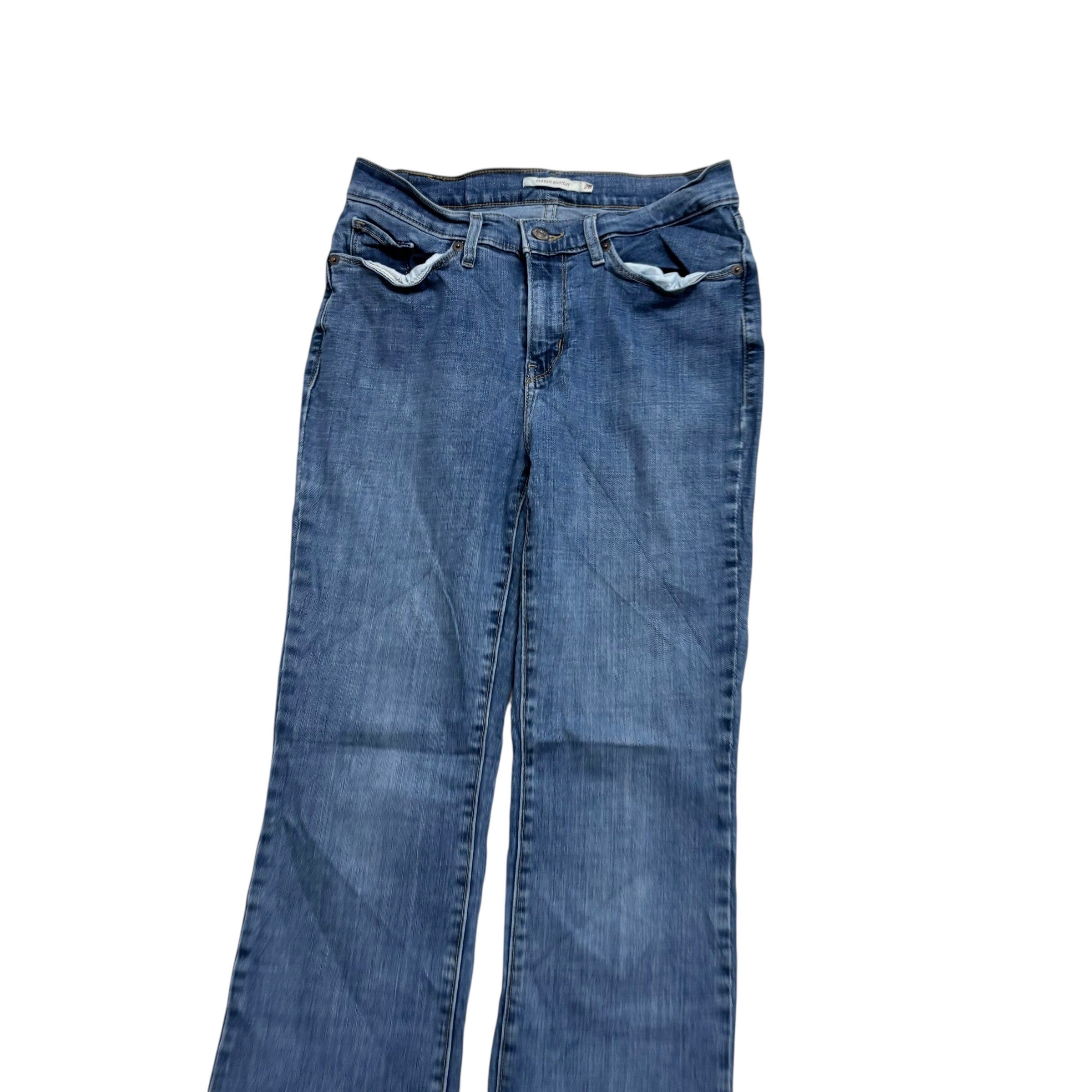 Levis Jeans W28 L32 Womens Classic Bootcut Mid Blue Stretch Denim (E)