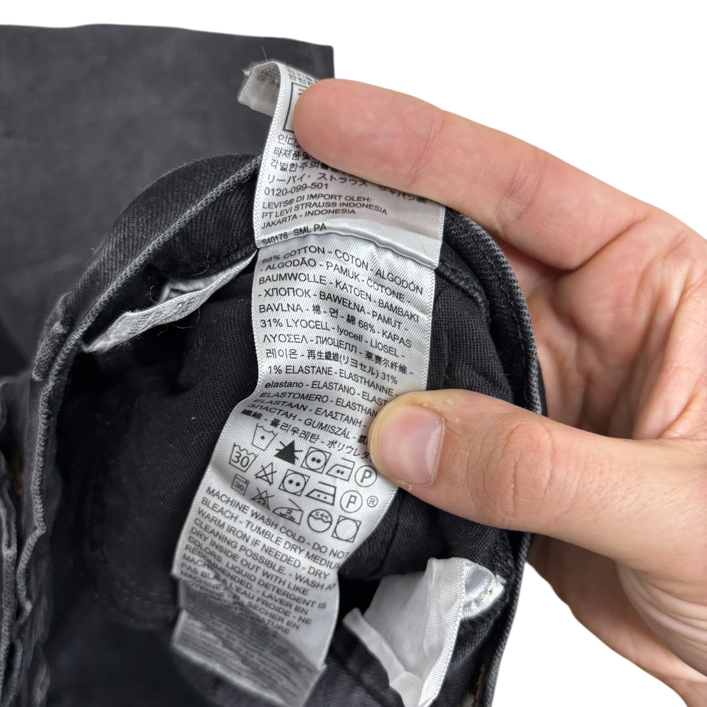 Levis 512 Jeans W30 L32 Mens Black Slim Tapered Fit Stretch Denim