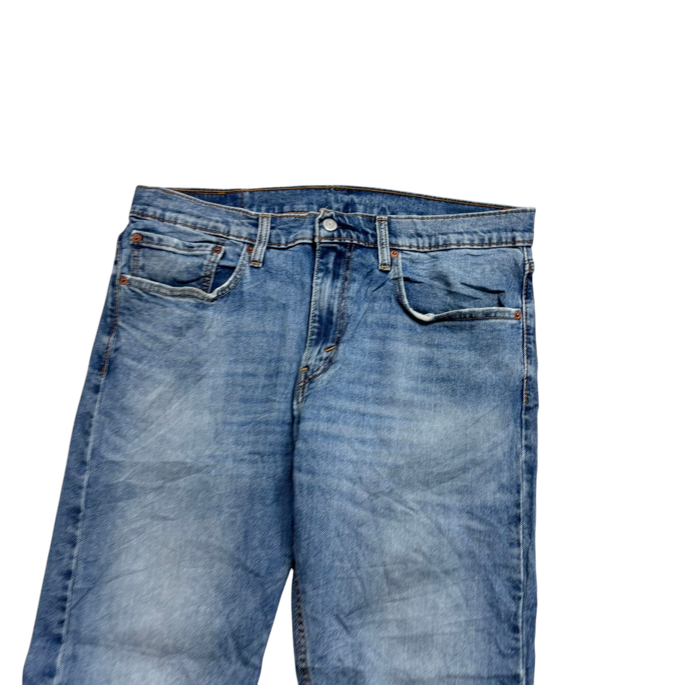 Levis 502 Jeans W34 L29 Mens Light Blue Regular Tapered Fit Stretch Denim (F)