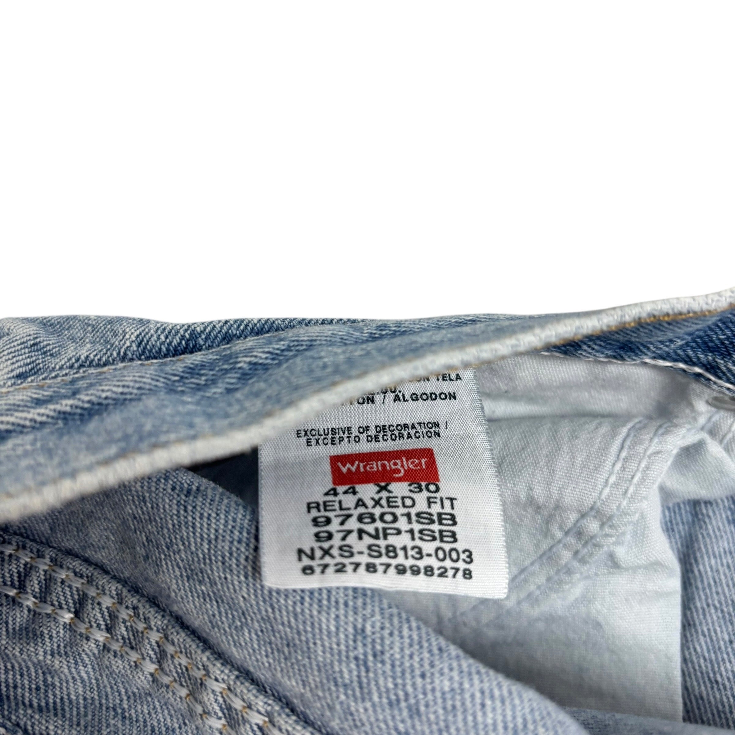Wrangler Jeans W44 L30 Mens Light Blue Relaxed Straight Fit Denim (E)