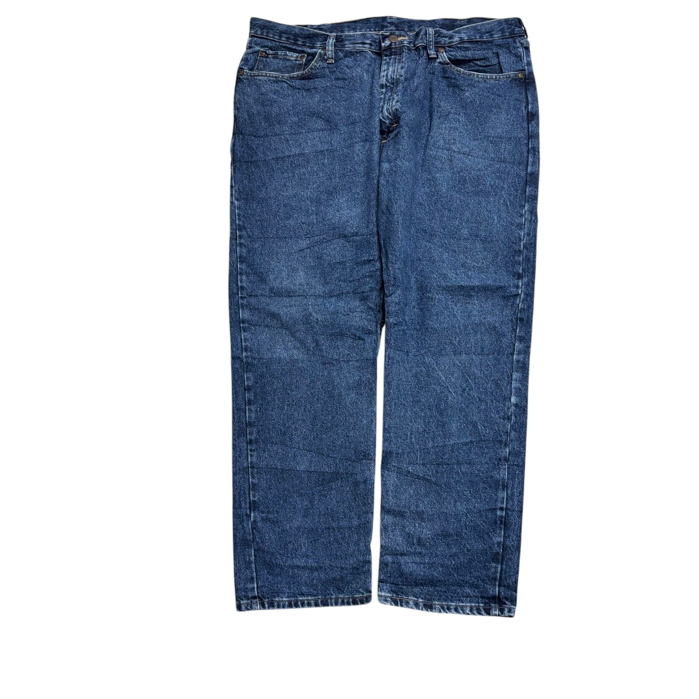 Wrangler Jeans W40 L30 Mens Mid Blue Regular Straight Fit Denim (E)