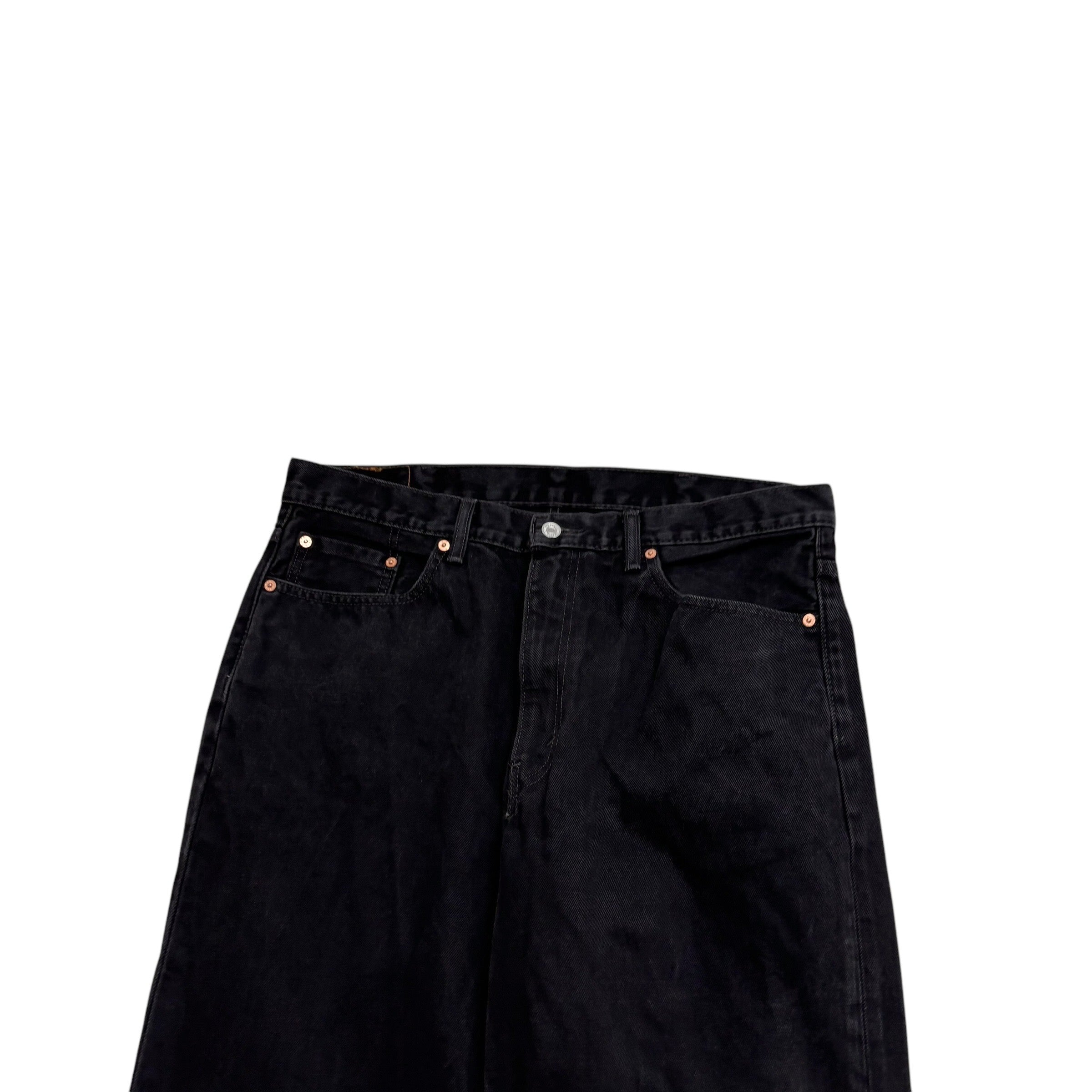 Levis 550 Jeans W38 L32 Mens Black Baggy Relaxed Straight Fit Denim (E)