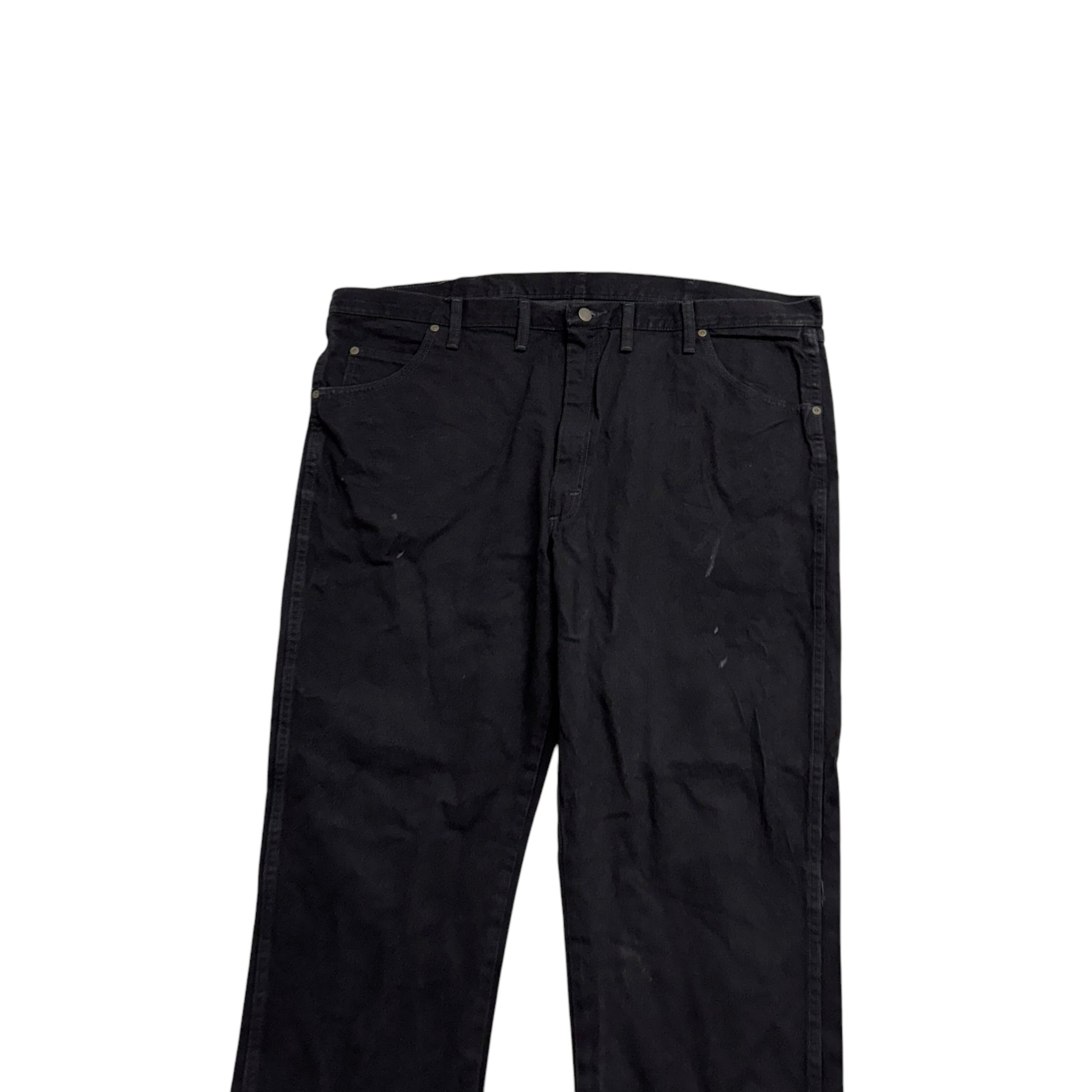 Wrangler Jeans W46 L30 Mens Black Regular Straight Fit Vintage Denim