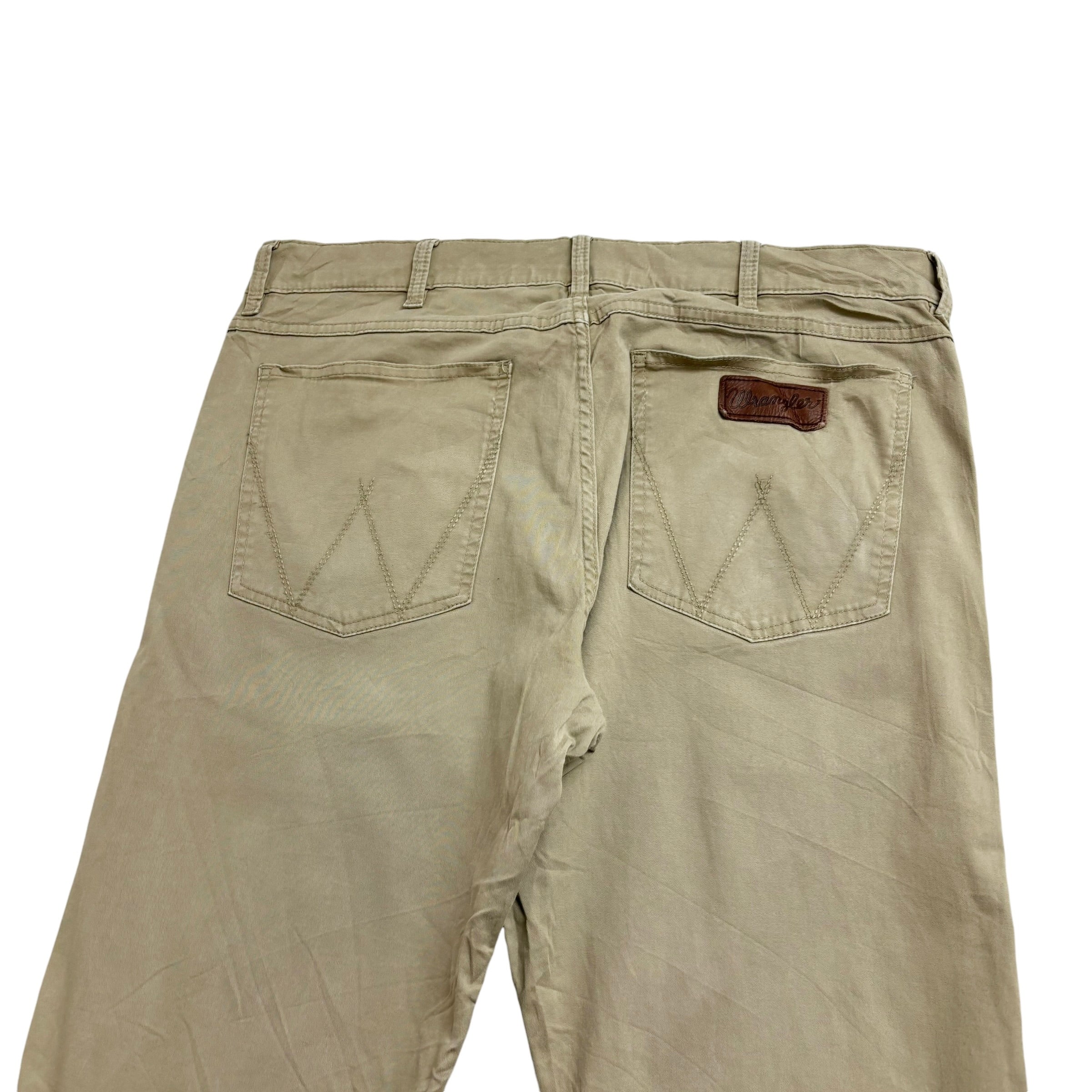 Wrangler Trousers W36 L36 Mens Beige Stone Slim Straight Fit Pants