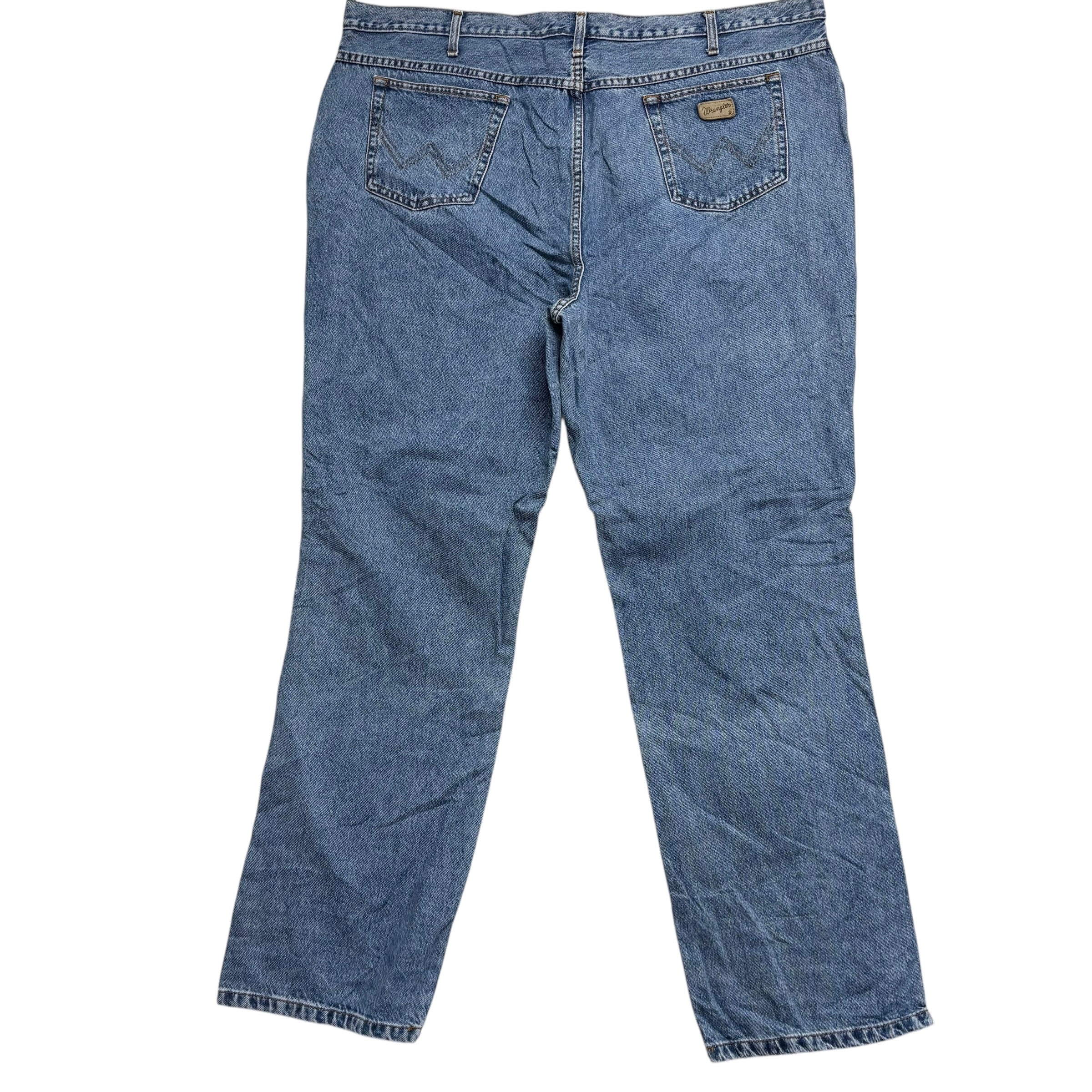 Wrangler Texas Jeans W46 L34 Mens Light Blue Regular Straight Fit Vintage (E)