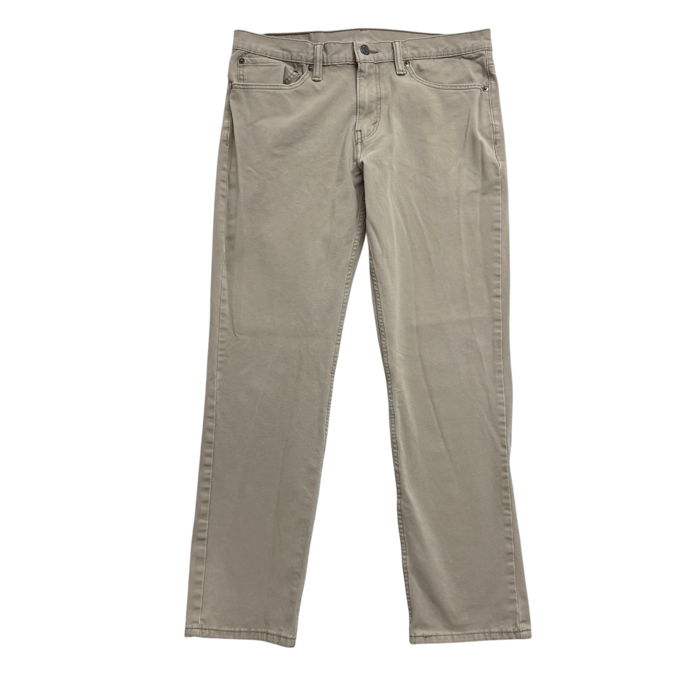 Levis 511 Jeans W34 L30 Mens Beige Slim Fit Stretch Denim (E)