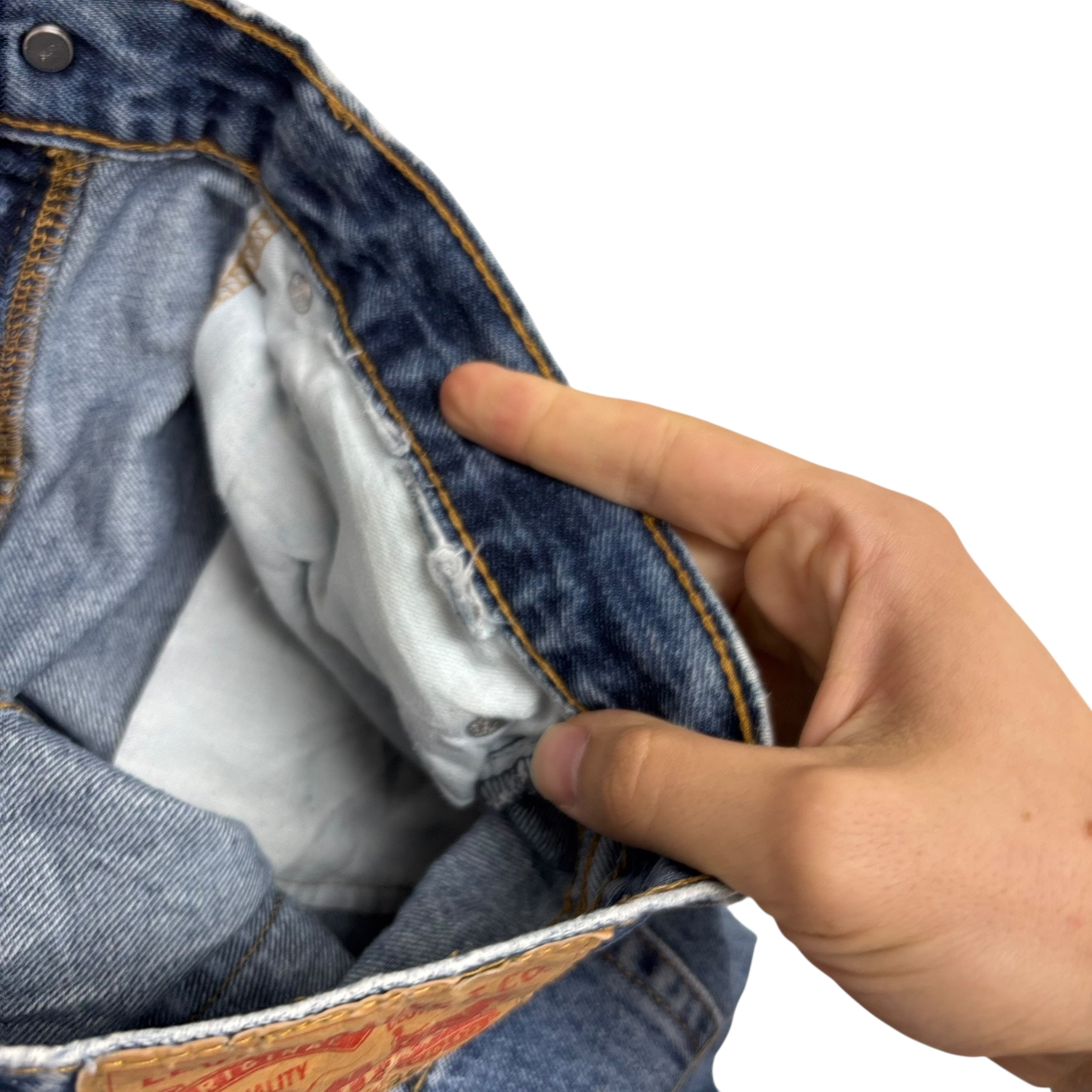 Levis 505 Jeans W36 L30 Mens Mid Blue Regular Straight Fit Denim