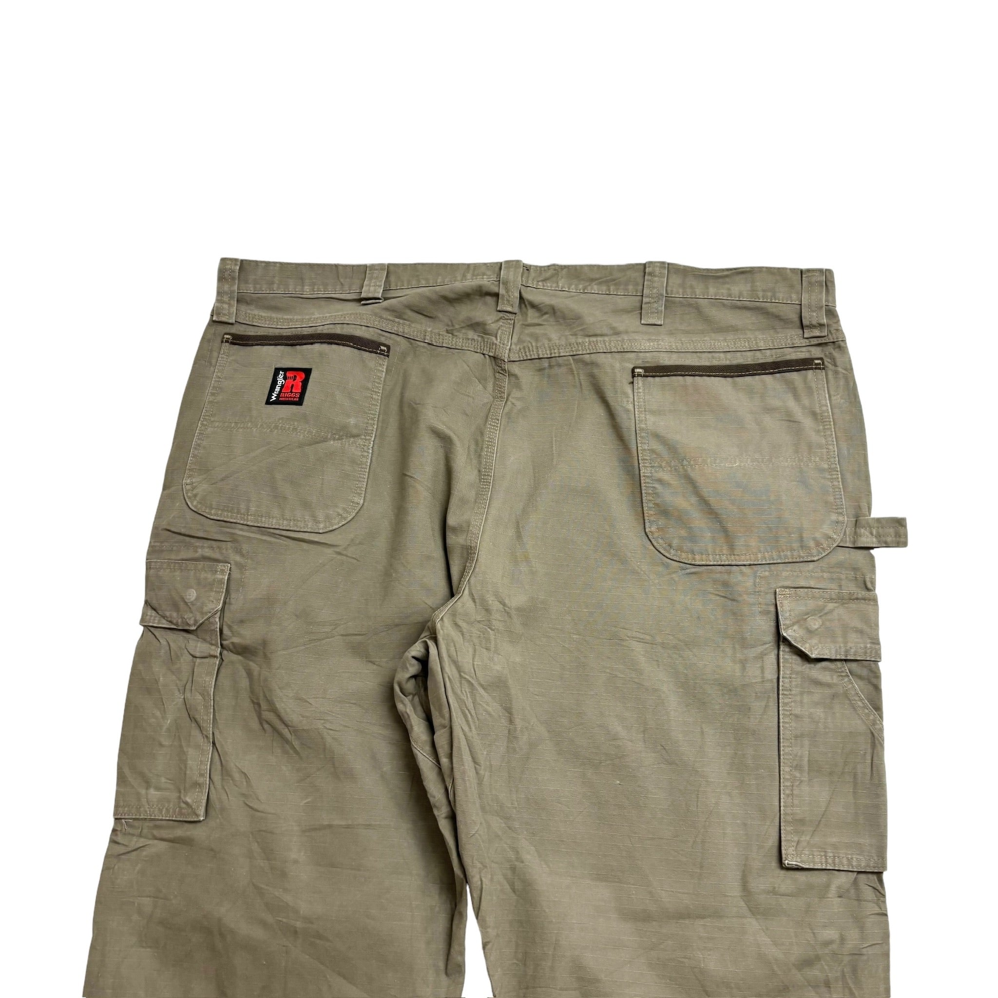 Wrangler Carpenter Pants W44 L30 Mens Olive Green Baggy Relaxed Fit