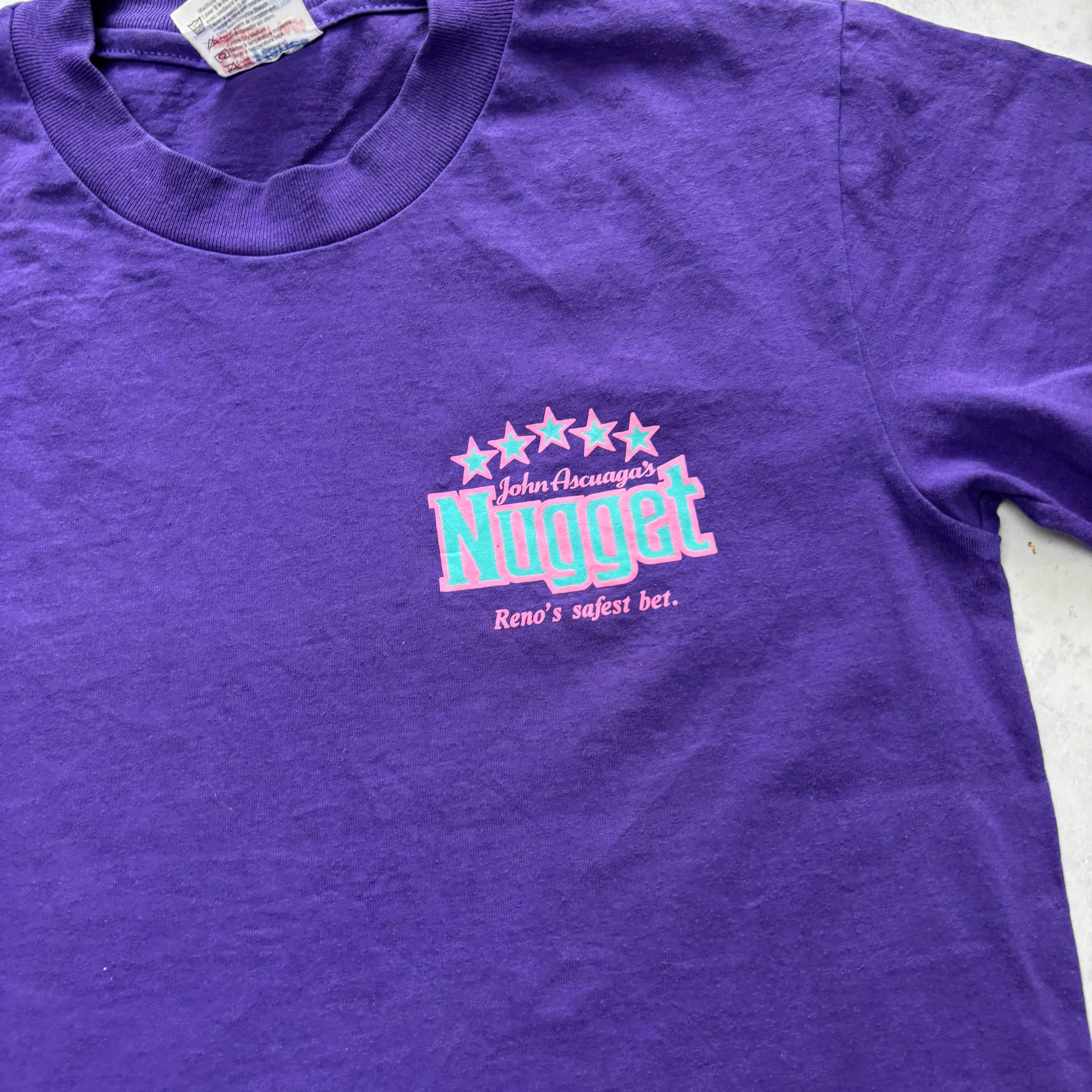 Vintage T Shirt Mens XS Purple Single Stitch Graphic Print 90s USA (E)