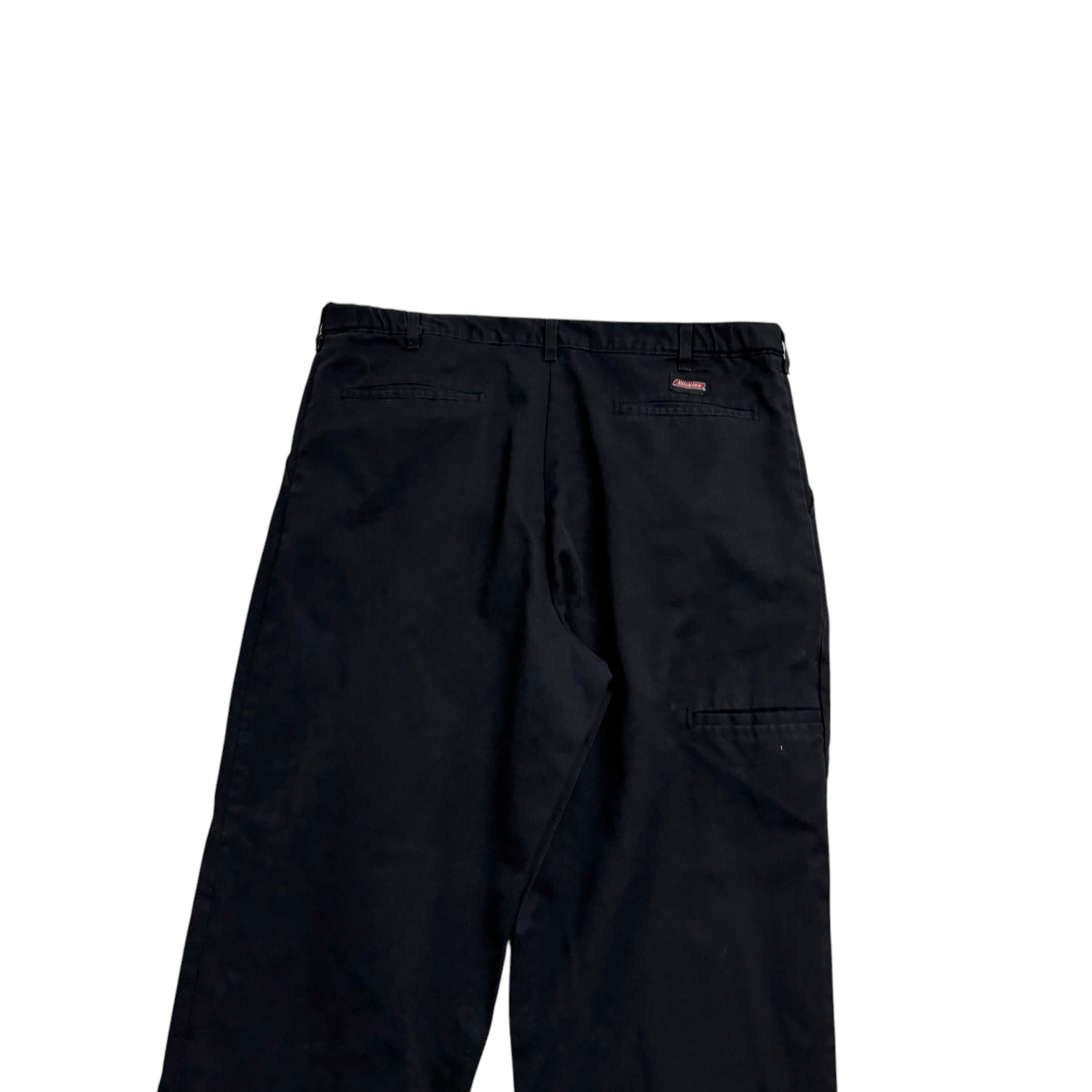 Dickies Pleated Trousers W38 L32 Mens Black Pants Relaxed Straight Fit Workwear