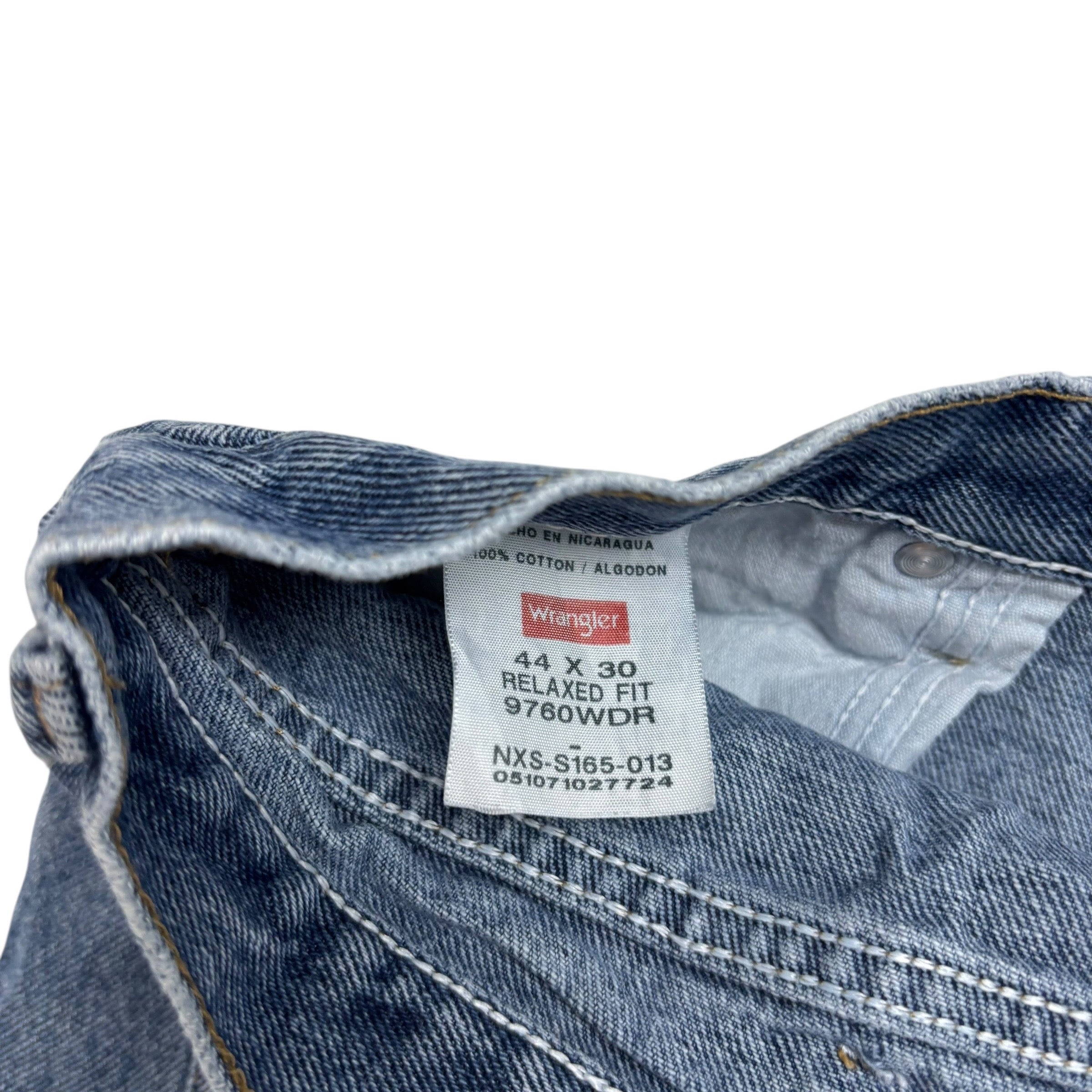 Wrangler Jeans W44 L30 Mens Mid Blue Relaxed Straight Fit Baggy Denim (E)