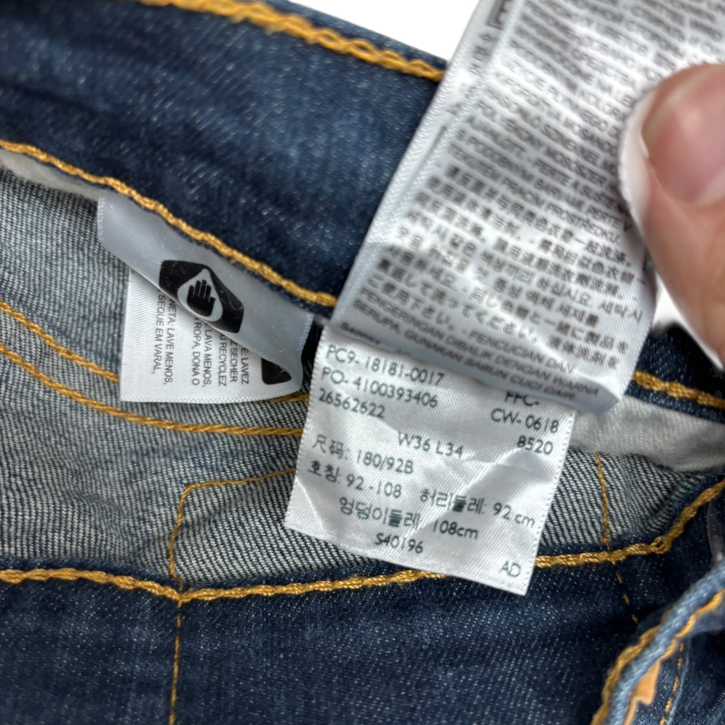 Levis 541 Jeans W36 L34 Mens Dark Blue Athletic Tapered Fit Stretch Denim (E)