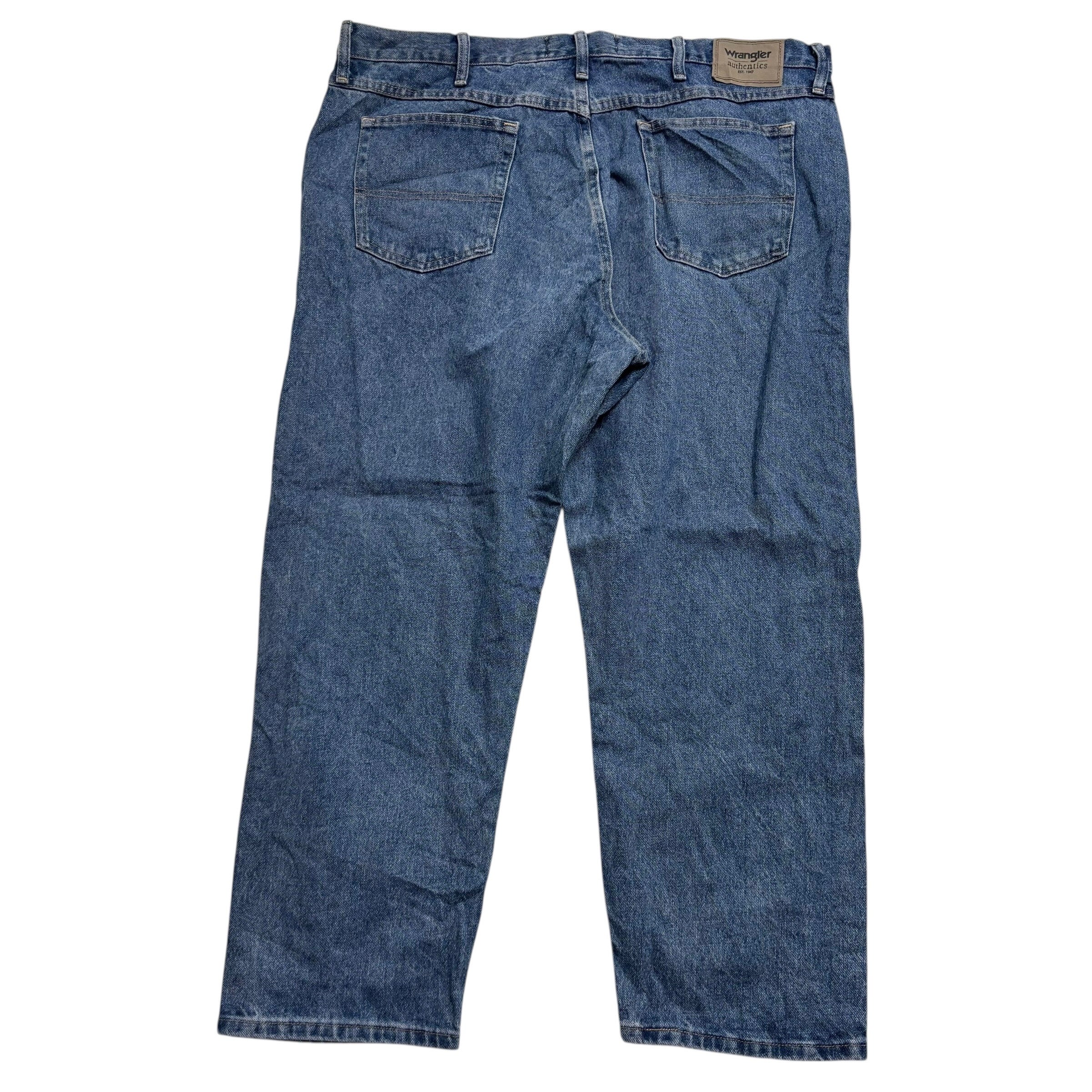 Wrangler Jeans W40 L28 Mens Mid Blue Relaxed Straight Fit Denim (E)