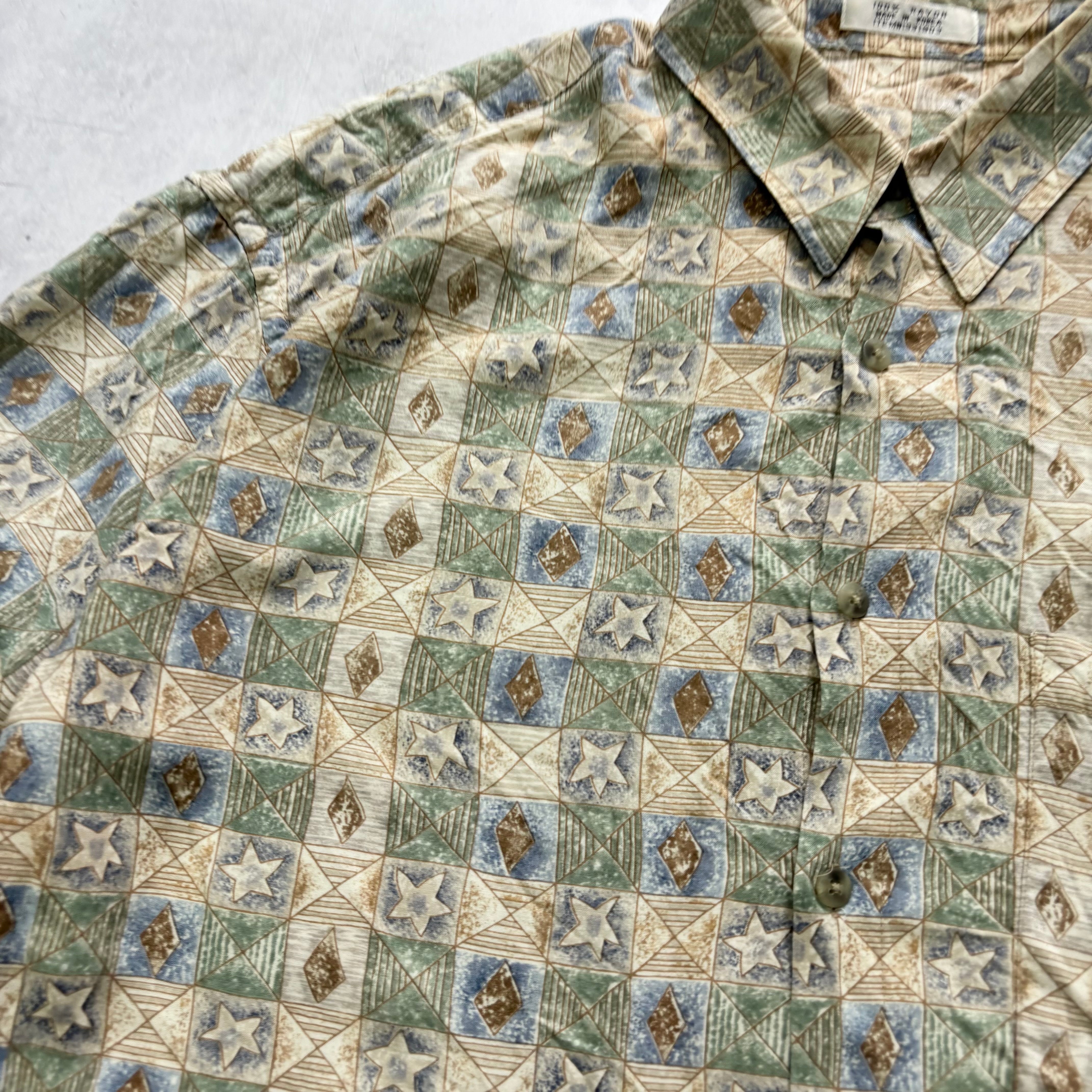Vintage Hawaiian Shirt Mens Large Floral Aloha Short Sleeve Rayon (E)