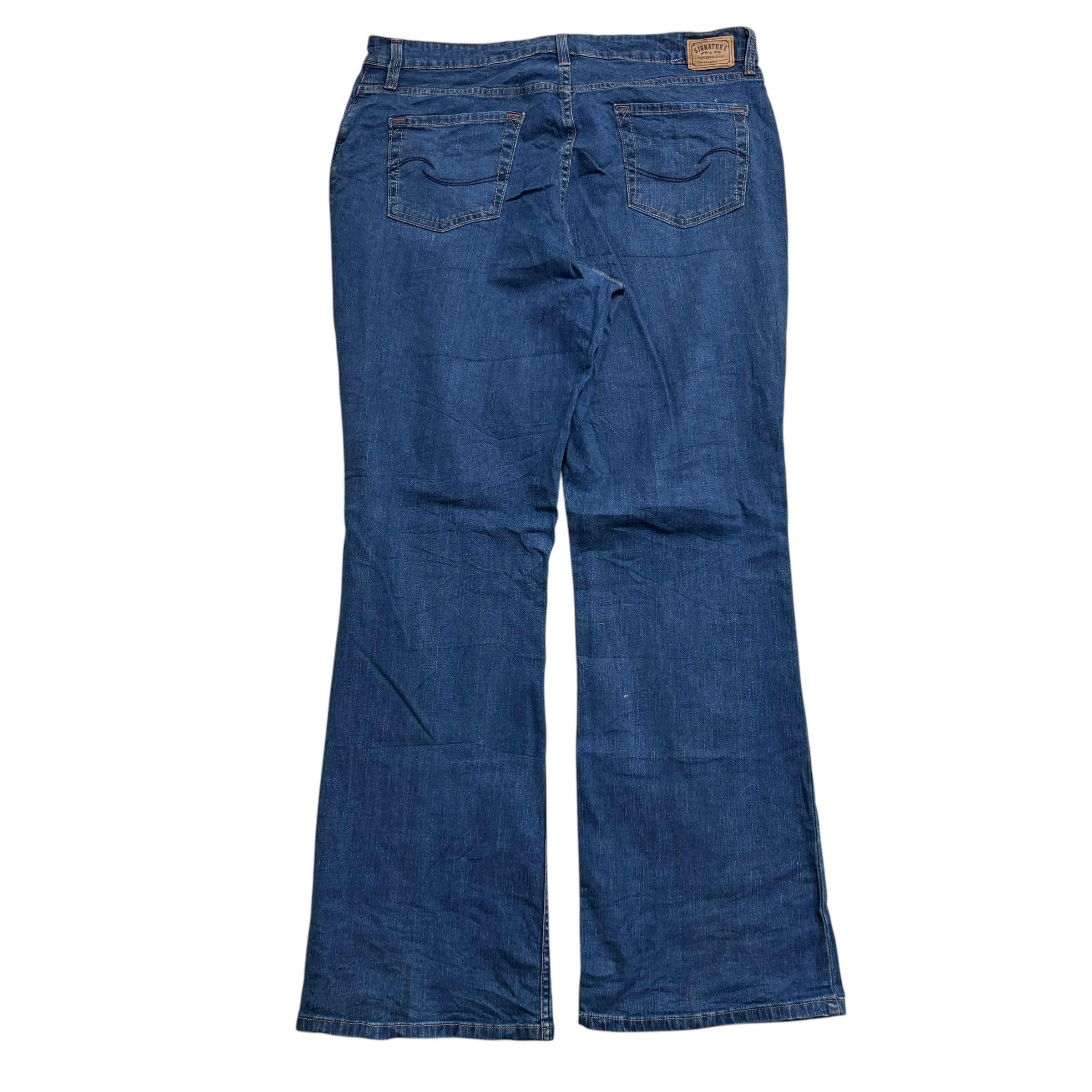 Levis Signature Jeans W36 L32 Womens Bootcut Fit Mid Blue Stretch Denim (E)