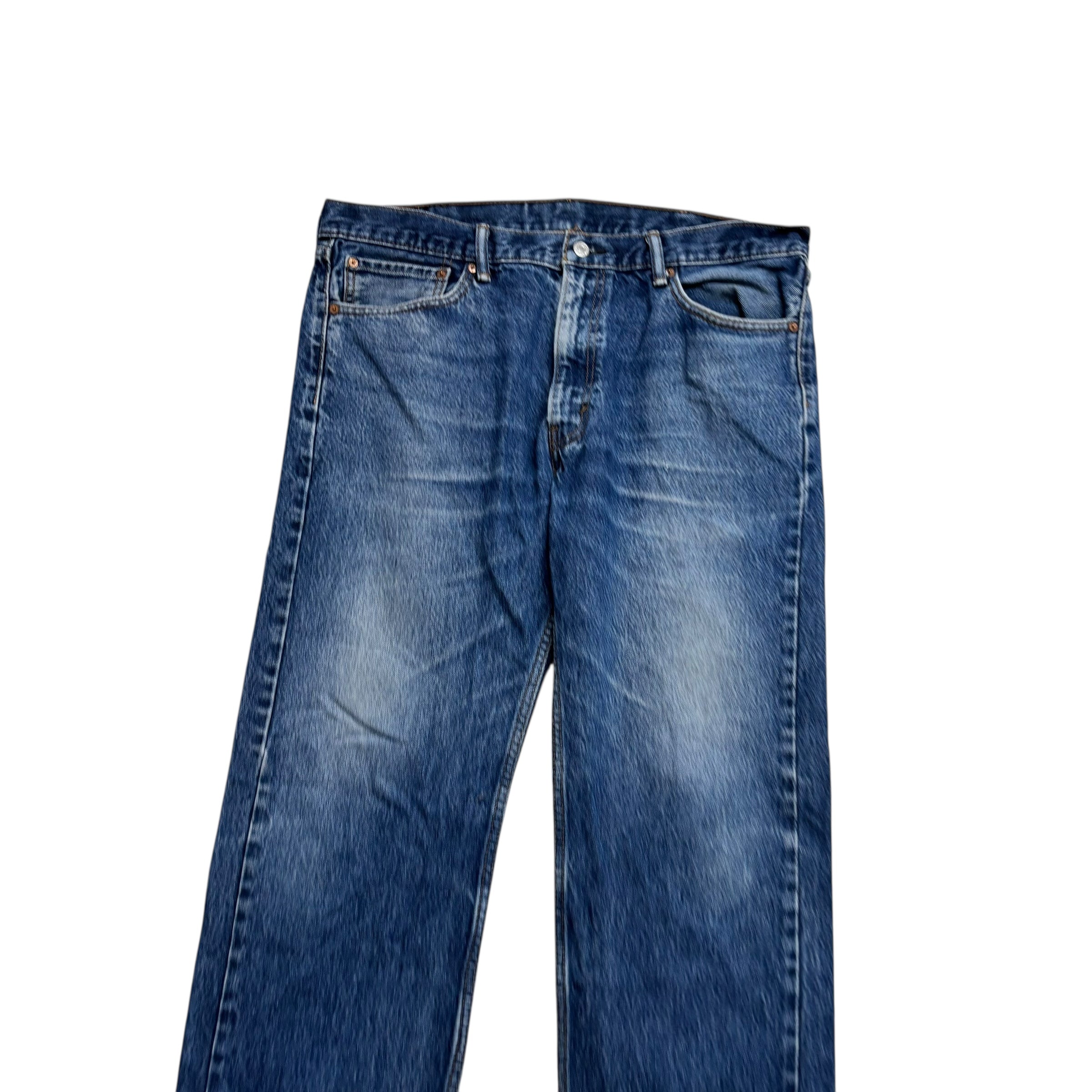 Levis 505 Jeans W38 L32 Mens Mid Blue Regular Straight Fit Vintage Denim