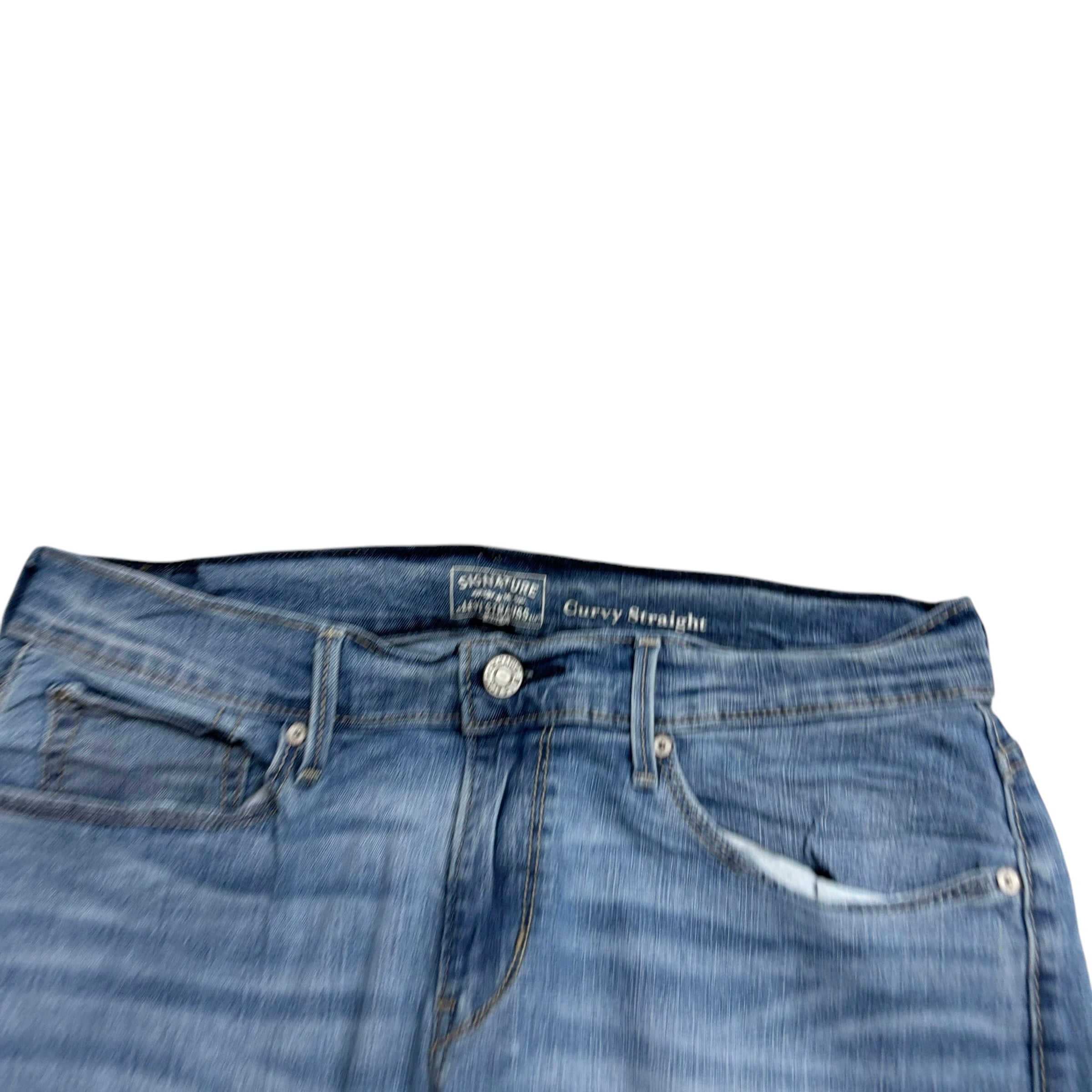 Levis Signature Jeans W31 L32 Womens Curvy Straight Fit Mid Blue Stretch (E)