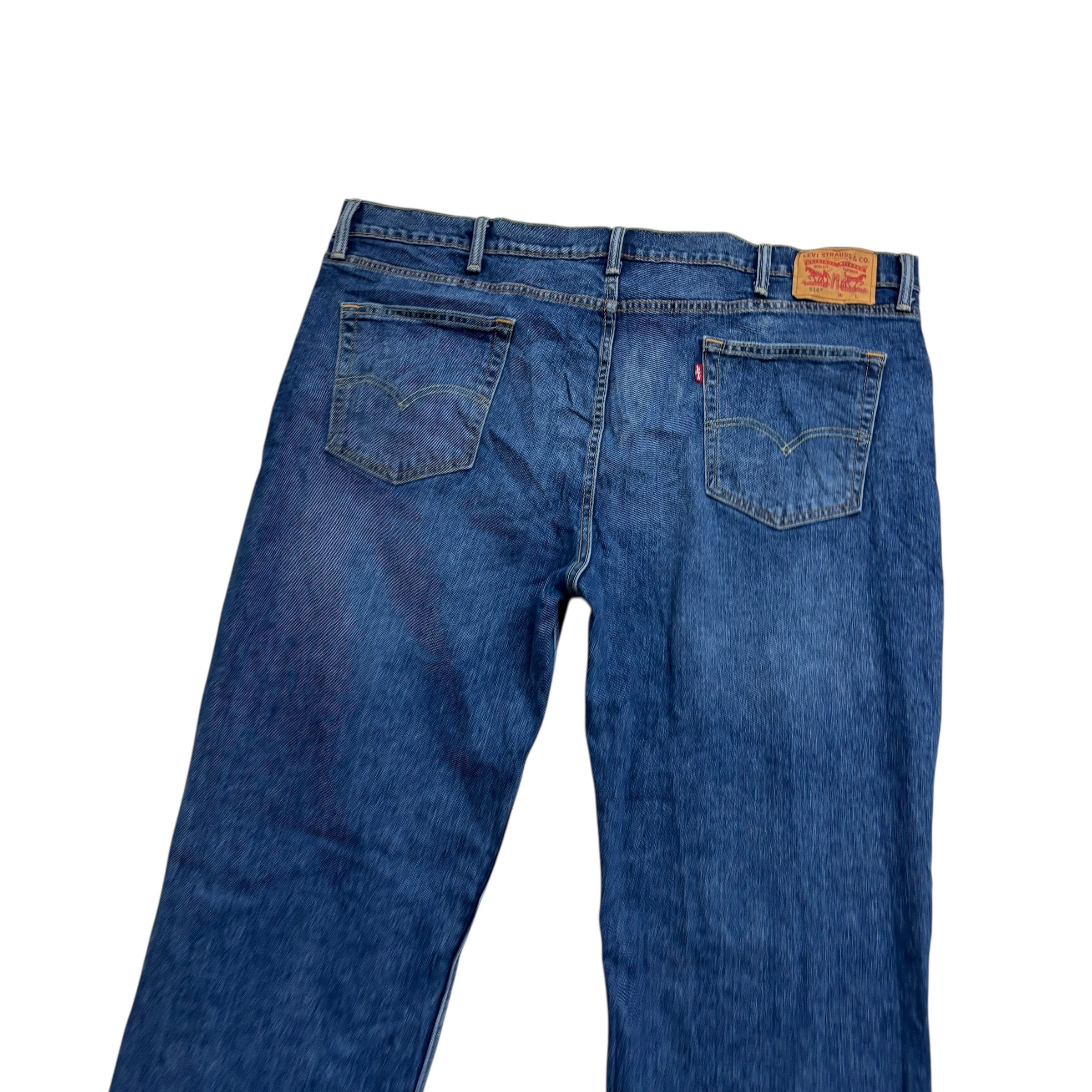 Levis 514 Jeans W46 L32 Mens Mid Blue Regular Straight Fit Stretch Denim