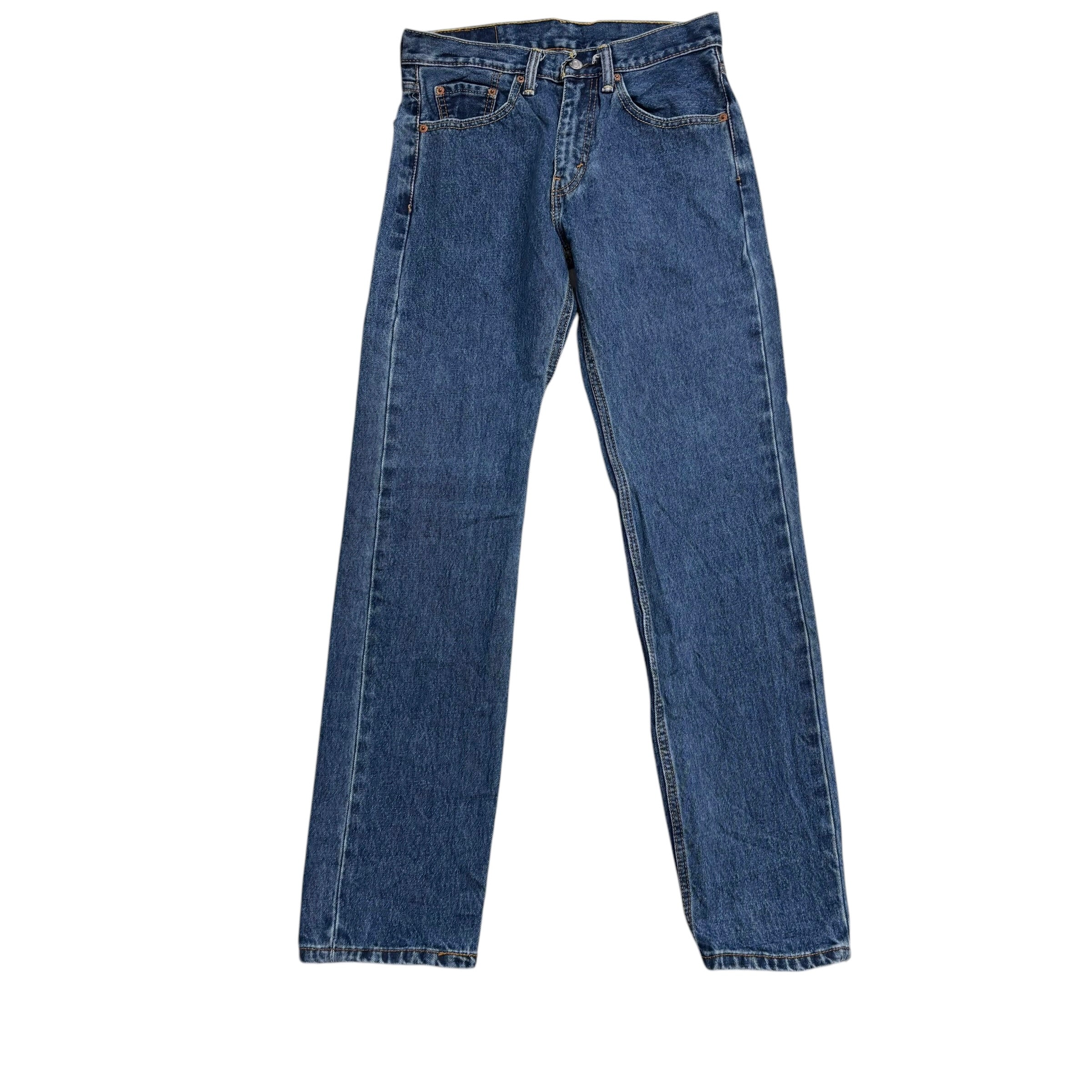 Levis 505 Jeans W29 L32 Mens Mid Blue Regular Straight Fit Denim (E)