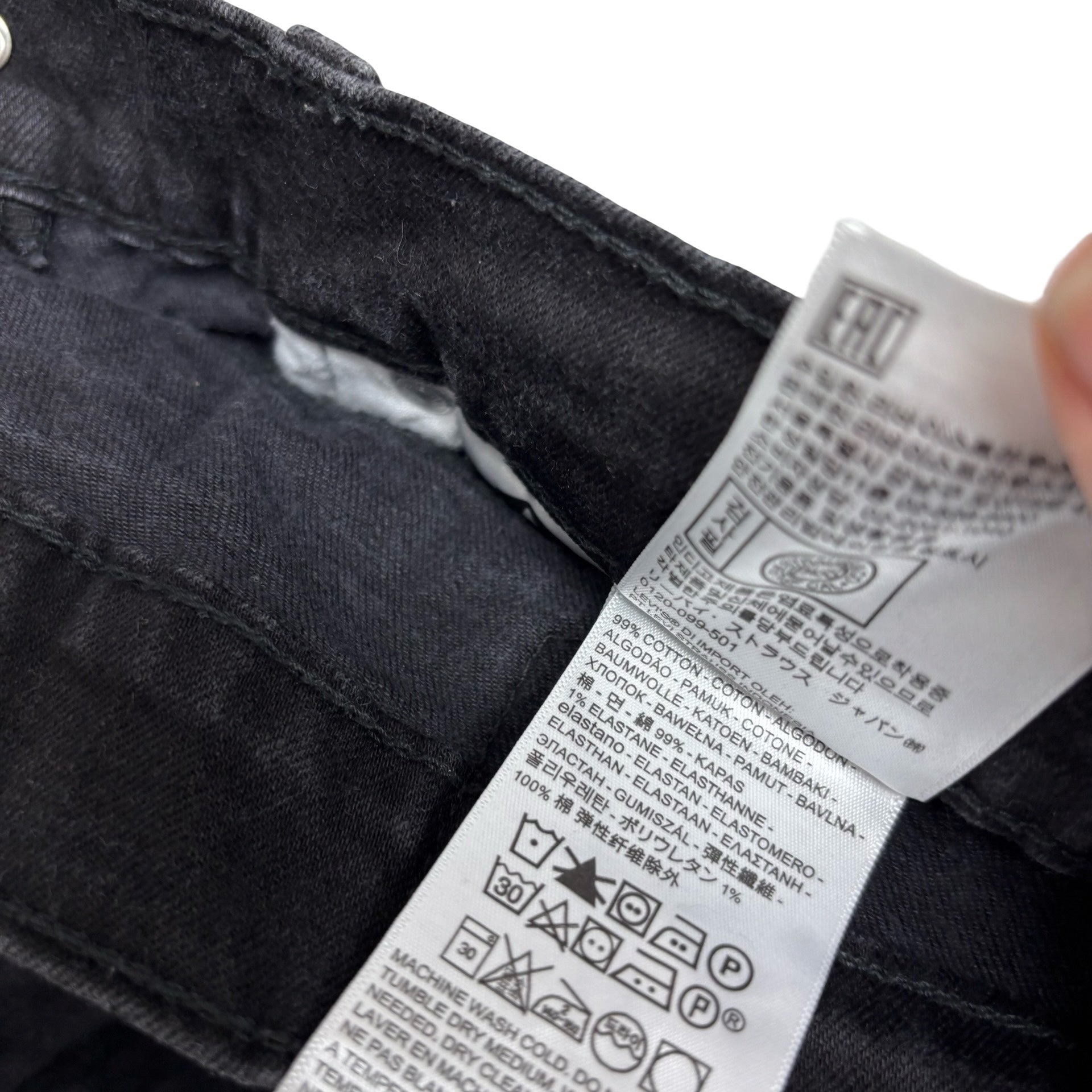 Levis 514 Jeans W34 L30 Mens Black Regular Straight Fit Stretch Denim (E)