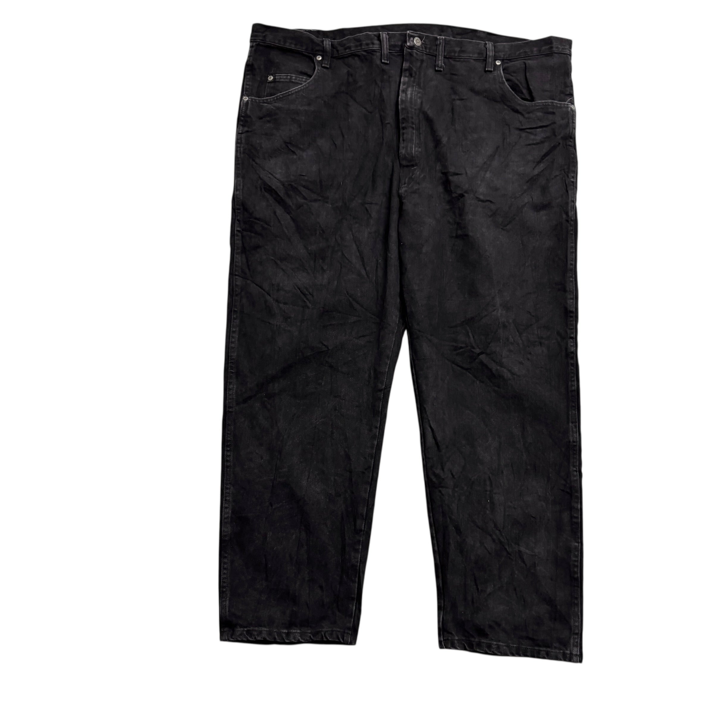 Wrangler Jeans W50 L30 Mens Black Relaxed Straight Fit Vintage Denim (E)