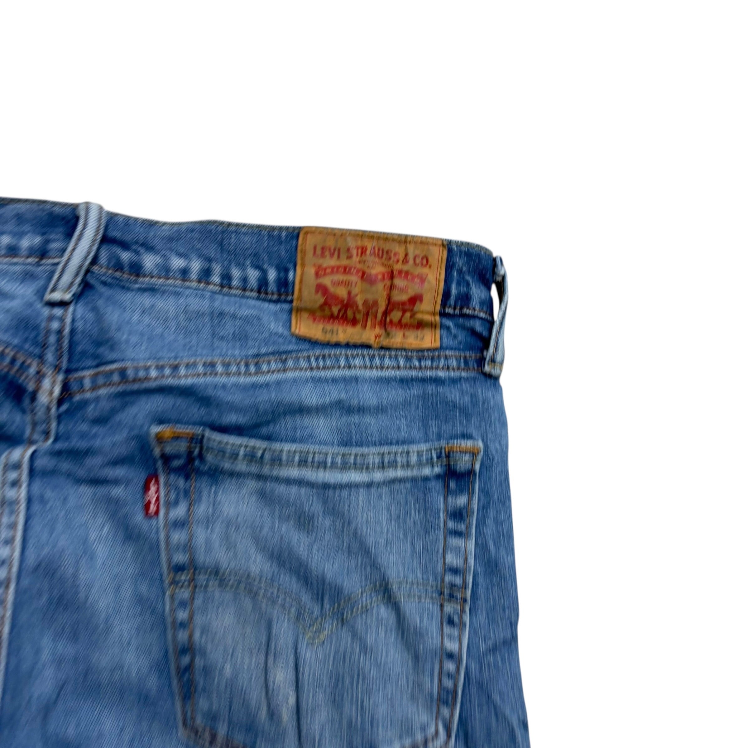 Levis 541 Jeans W32 L31 Mens Mid Blue Athletic Tapered Fit Stretch Denim