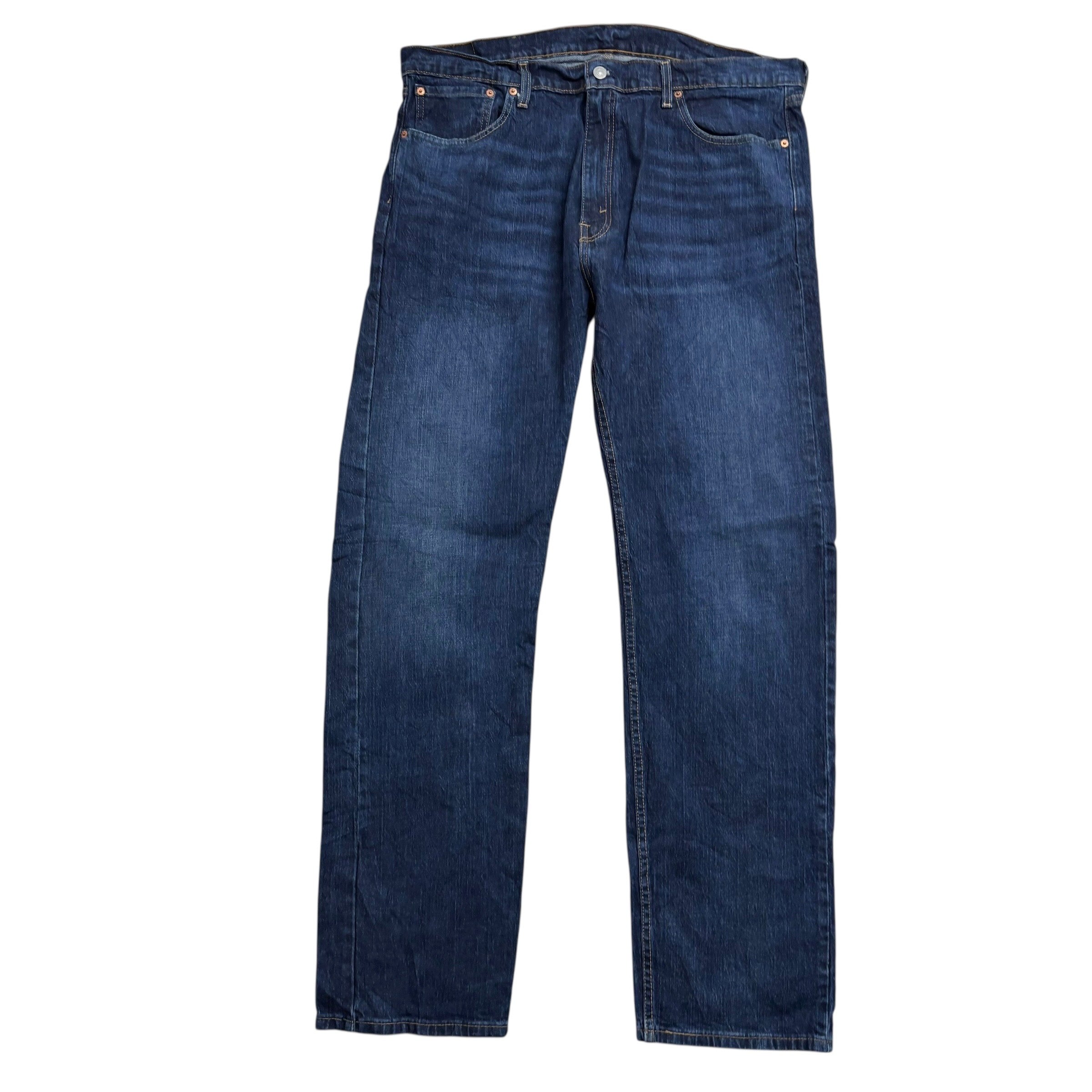 Levis 505 Jeans W40 L34 Mens Dark Blue Regular Straight Fit Stretch Denim (E)