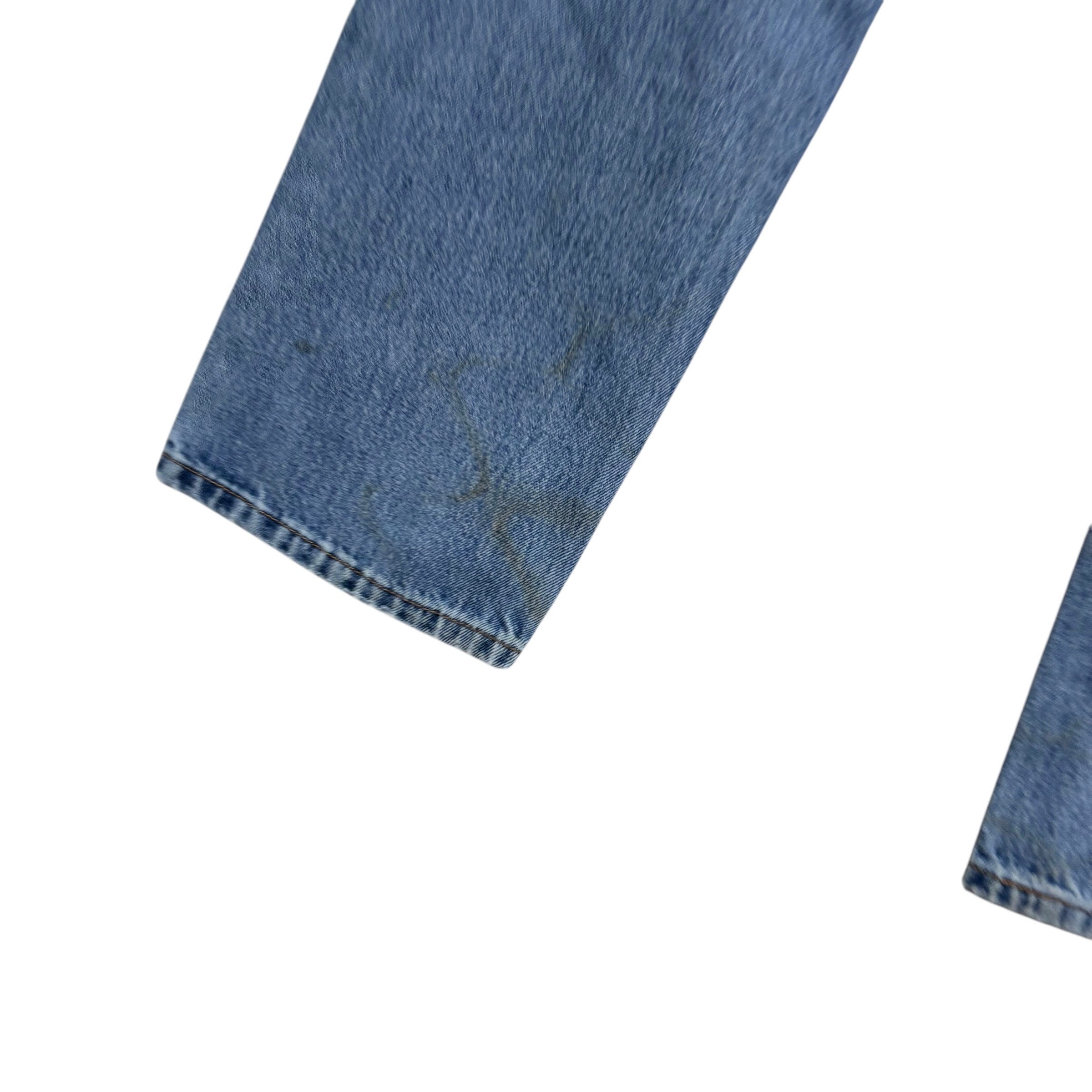 Levis 505 Jeans W34 L32 Mens Light Blue Regular Straight Fit Denim (F)