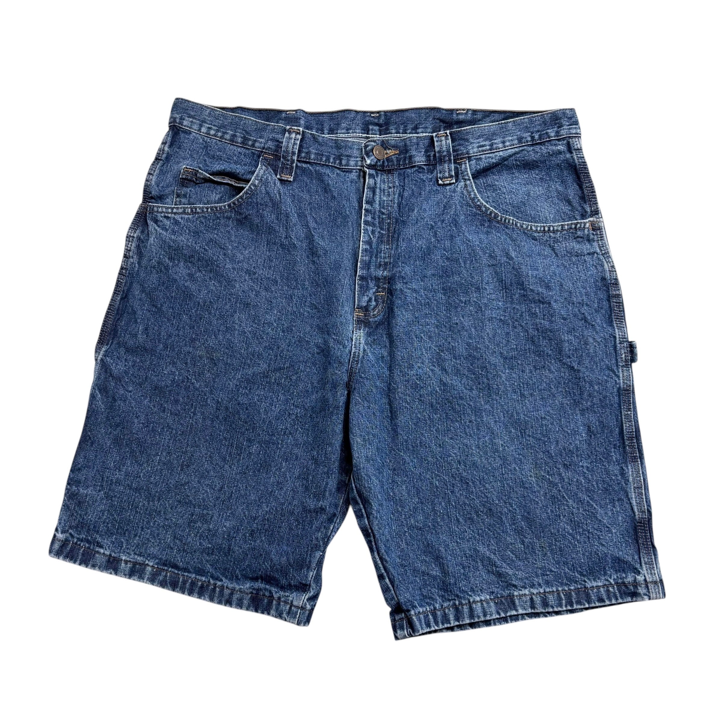 Wrangler Baggy Jorts W38 Mens Mid Blue Carpenter Denim Shorts Relaxed Fit
