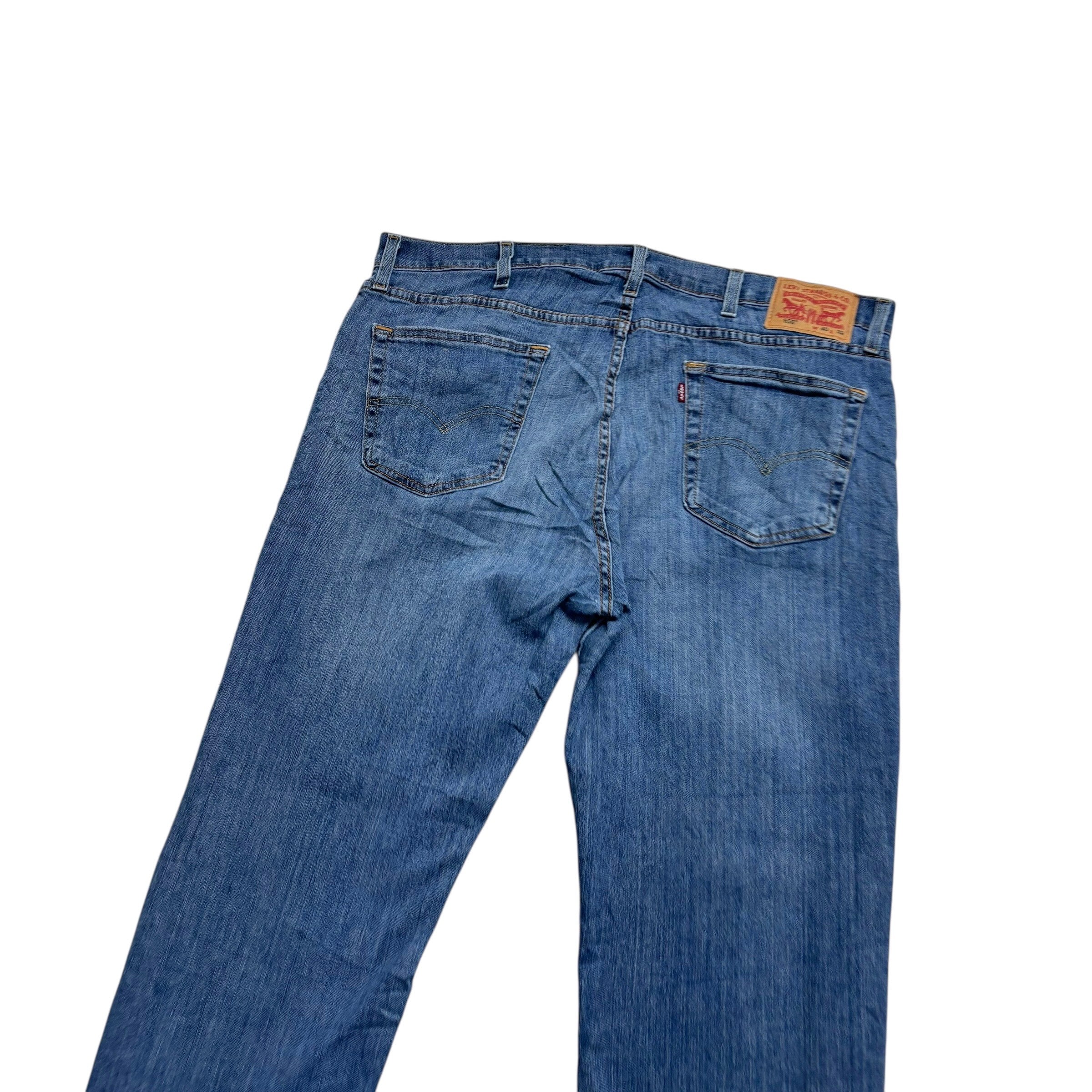 Levis 559 Jeans W40 L32 Mens Mid Blue Regular Straight Fit Stretch Denim (E)