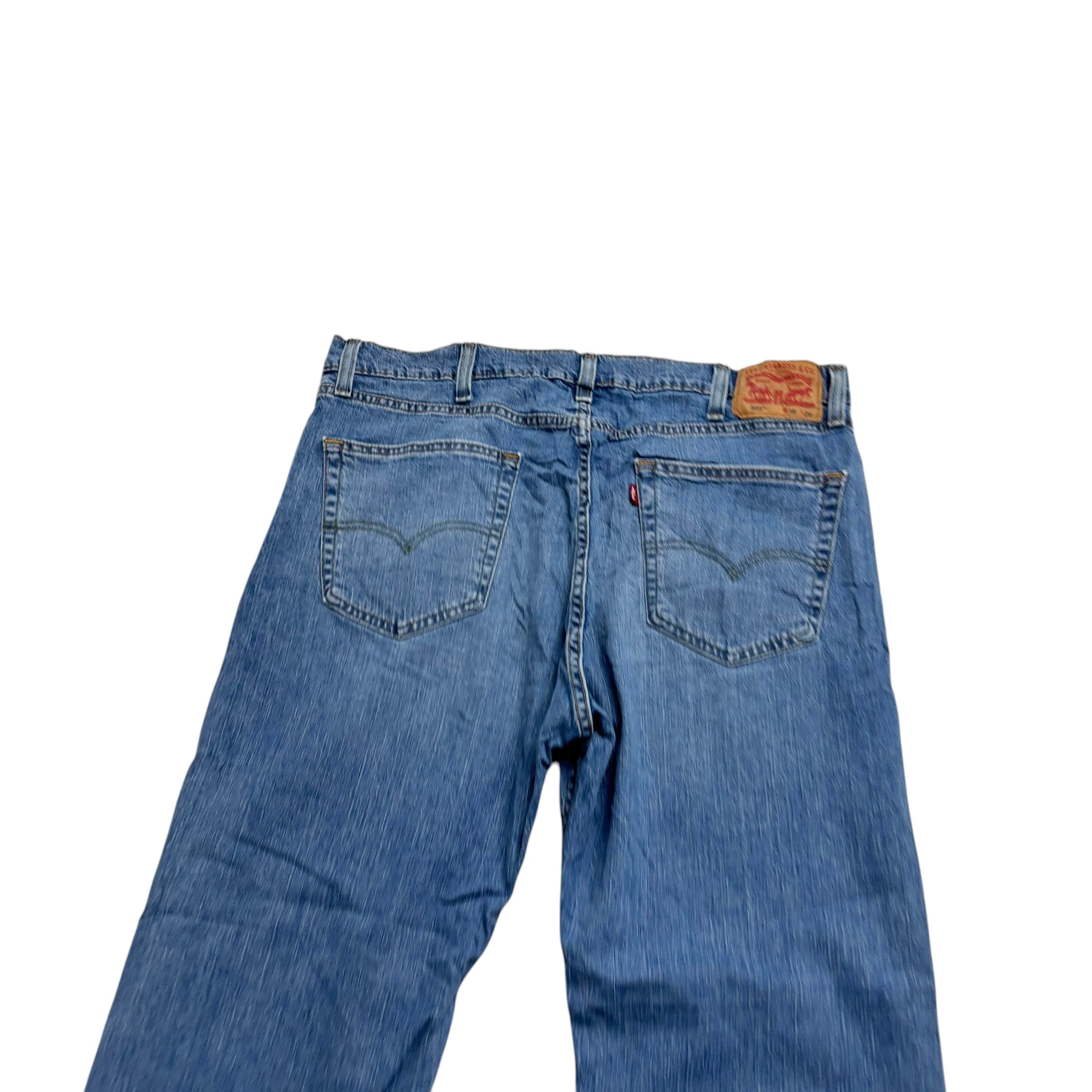 Levis 505 Jeans W38 L29 Mens Mid Blue Regular Straight Fit Stretch Denim (E)