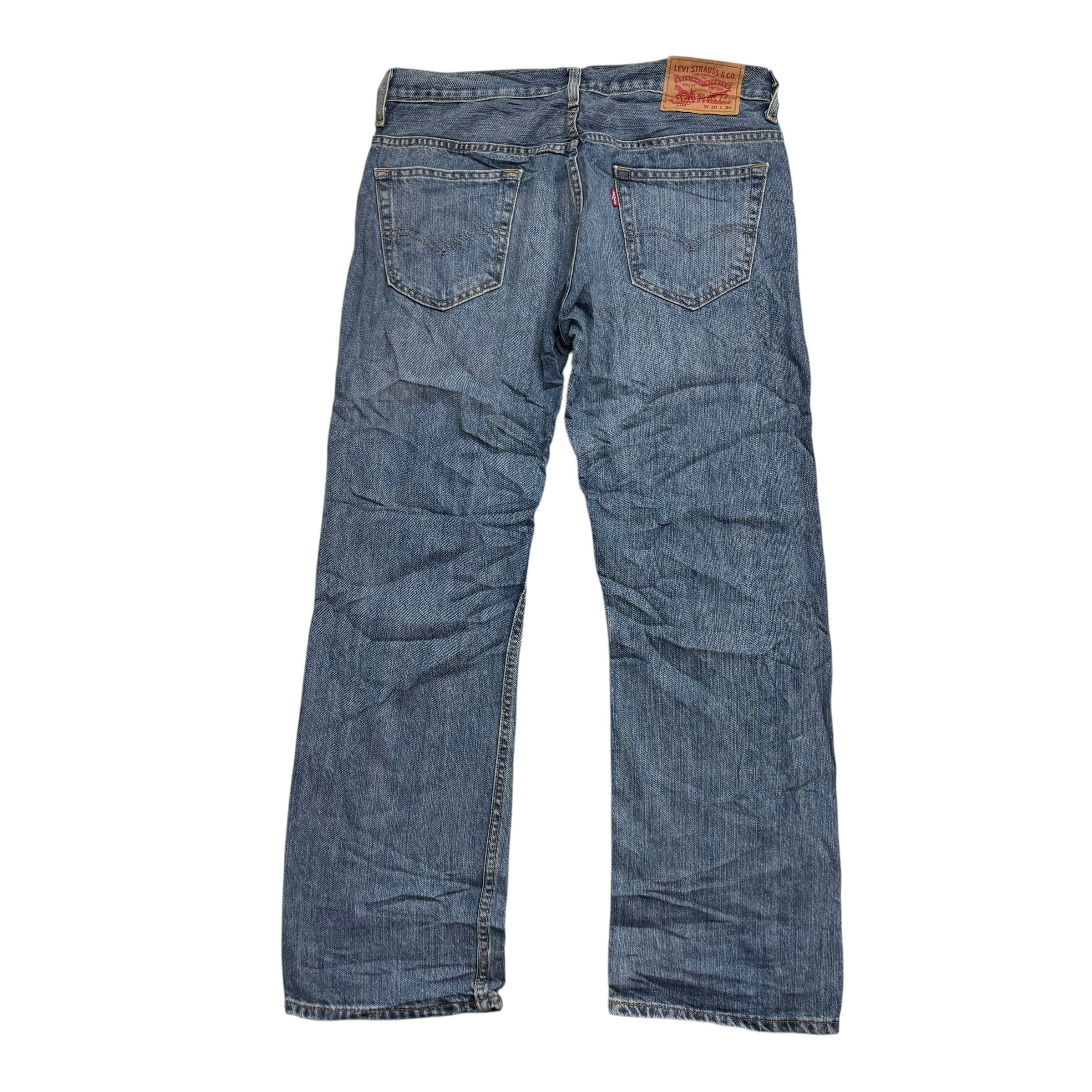 Levis 569 Jeans W30 L30 Mens Mid Blue Baggy Relaxed Straight Fit Denim (E)