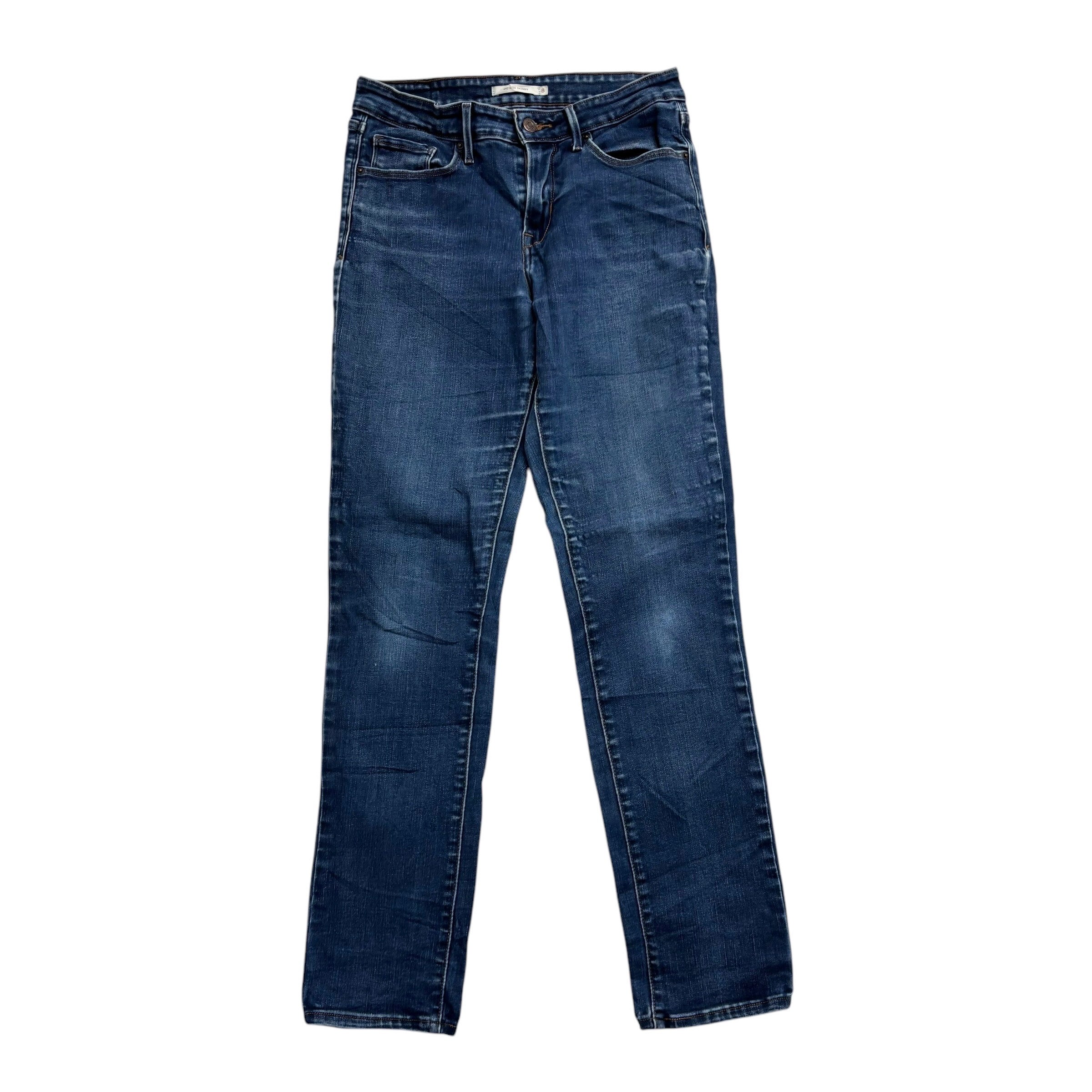 Levis Jeans W28 L32 Womens Mid Blue Mid Rise Skinny Fit Stretch Denim