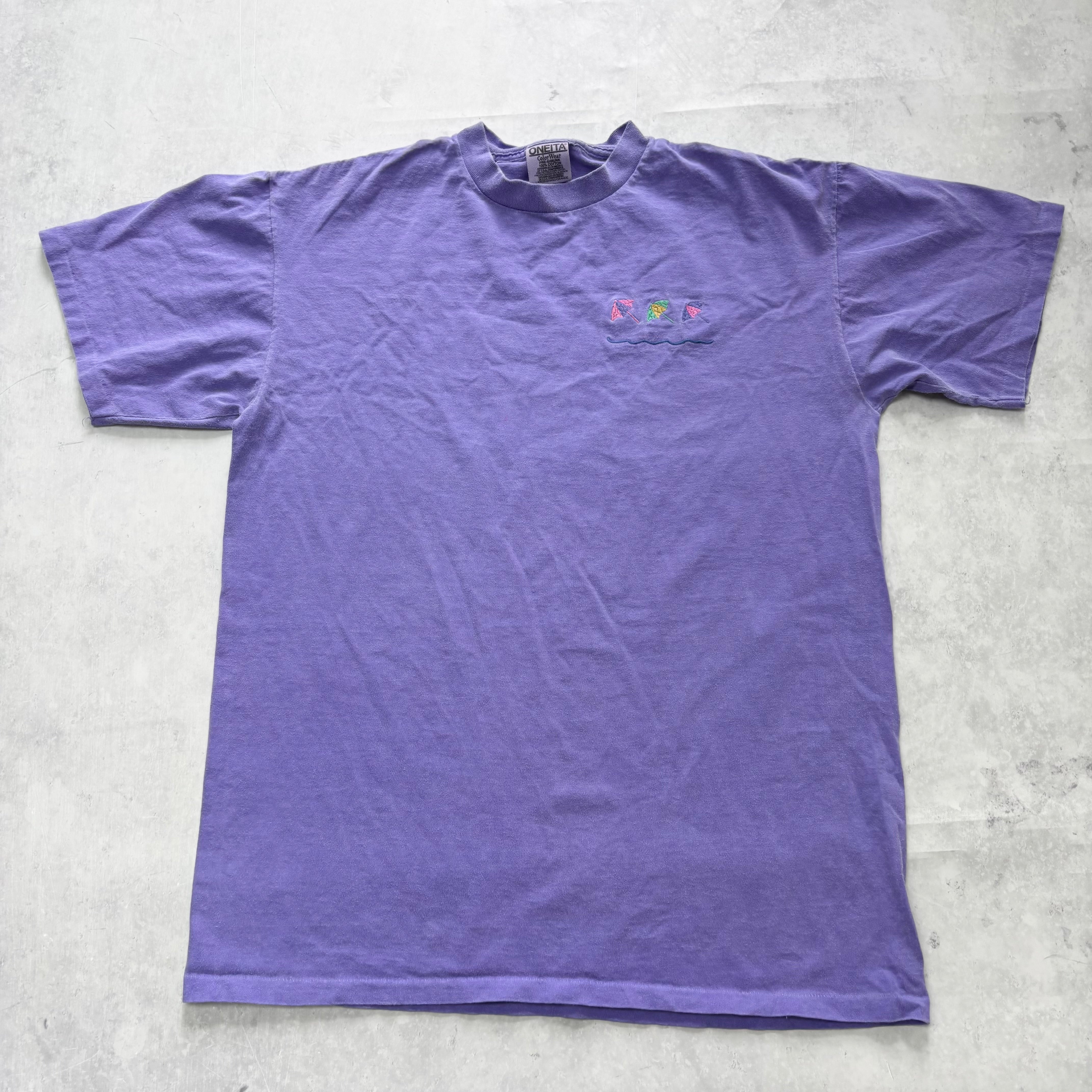 Vintage T Shirt Mens Large Purple Single Stitch Graphic Print 90s