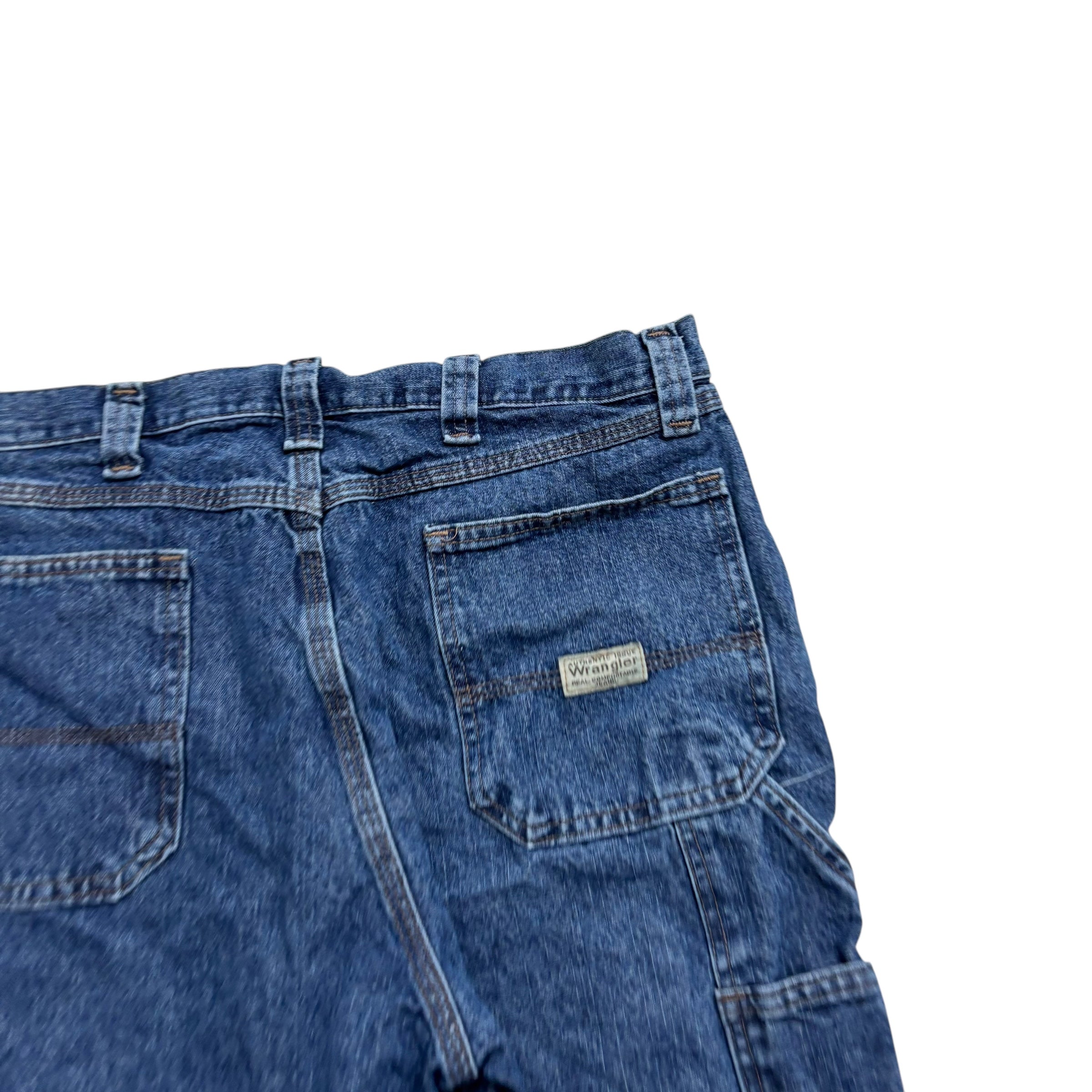 Wrangler Baggy Jorts W36 Mens Mid Blue Denim Shorts Relaxed Fit Carpenter