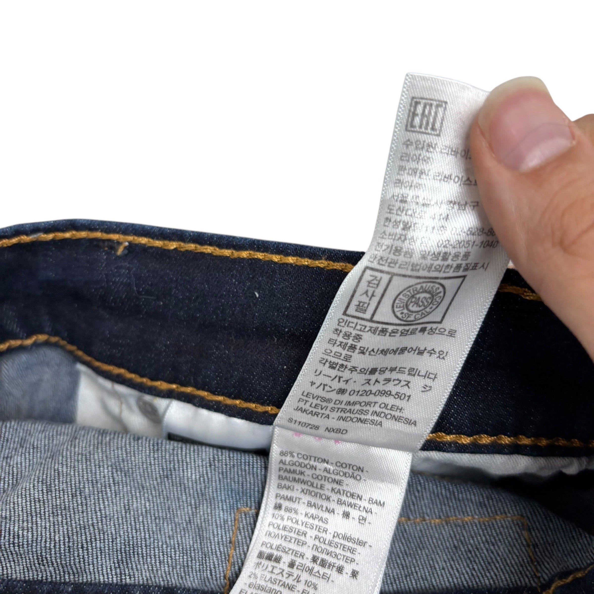 Levis 512 Jeans W30 L31 Mens Dark Blue Slim Tapered Fit Stretch Denim